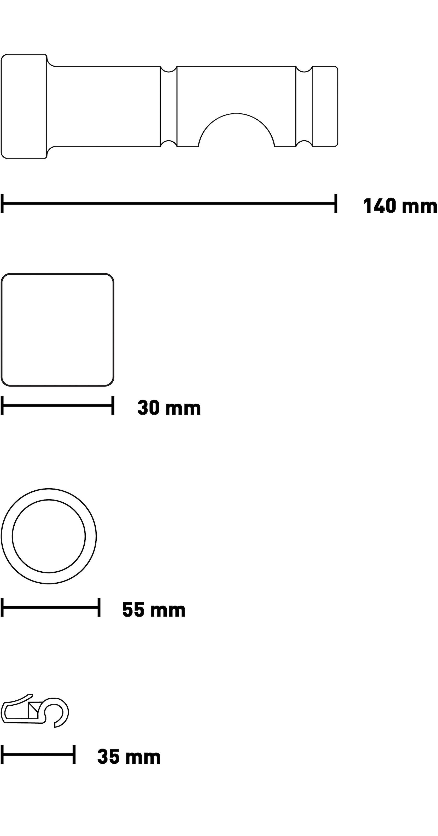 SN DECO GROUP Tringle à rideaux »Cafiro« 1 course-läufig Fixmass 28 mm, Holz, verschiedene Längen und Farben, Komplettset