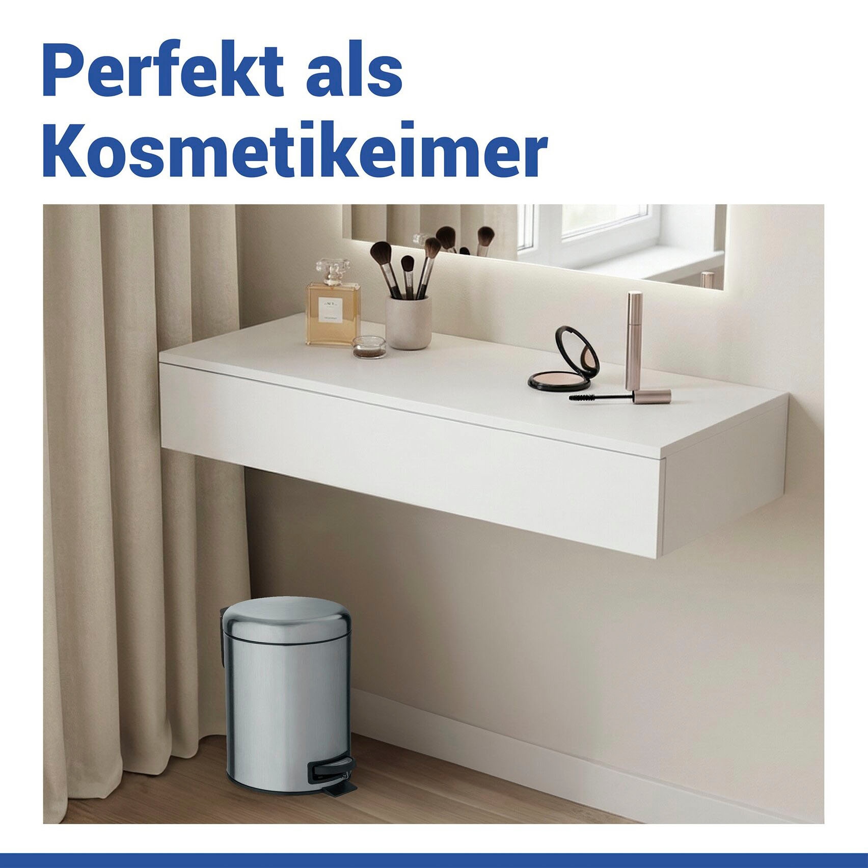 WENKO Seau à cosmétique »Leman« 3 litres, LxPxH : 17x25x22,5 cm