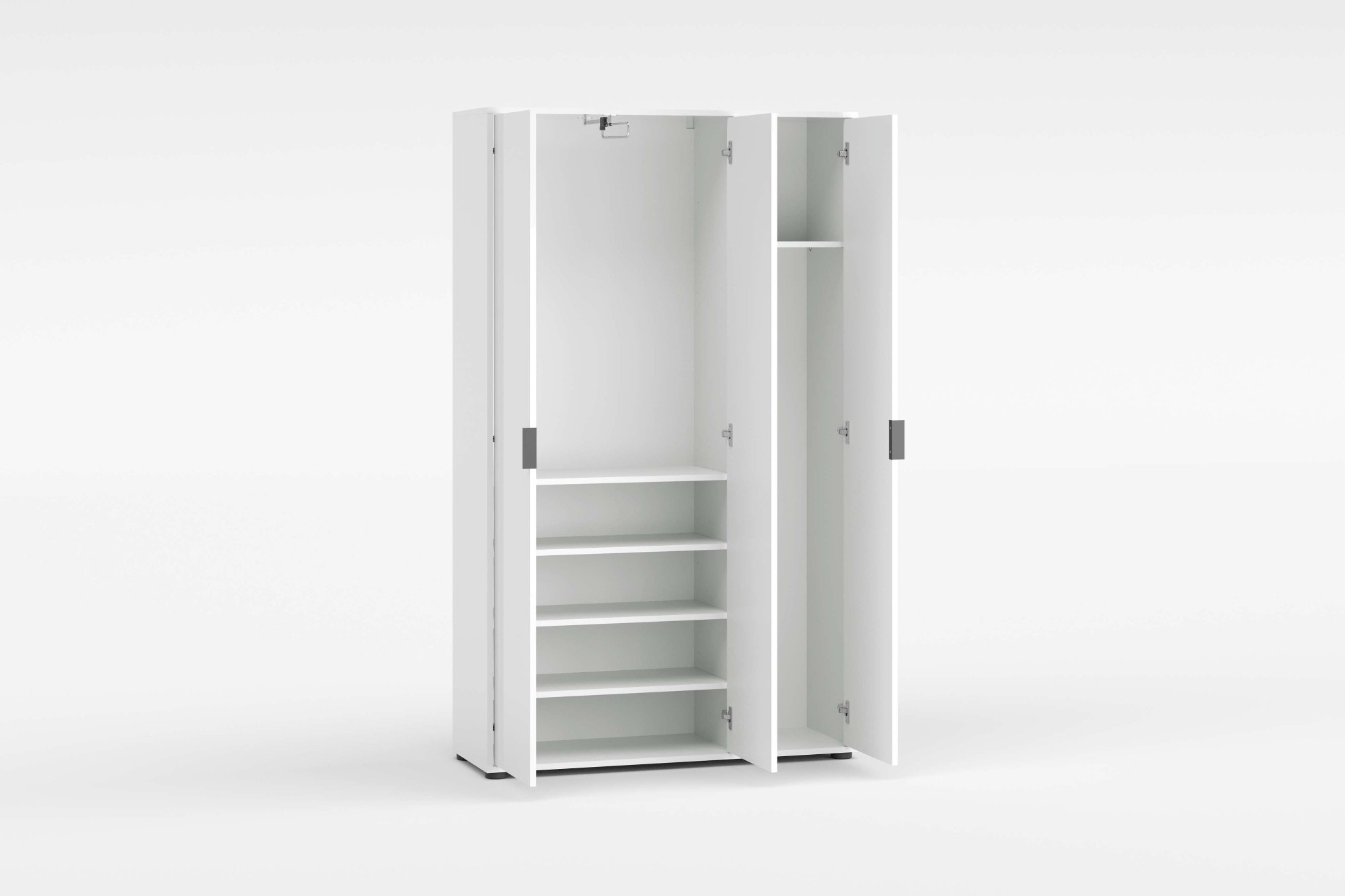 Home affaire Armoire multi-usages »JOLLY, Stauraumschrank , Breite 107 cm , Höhe 178 cm« 1 cuis tlg. 3 Türen,1 kl.+3 grosse Böden,1 Auszugsstange,Schrank Hochglanz lackiert