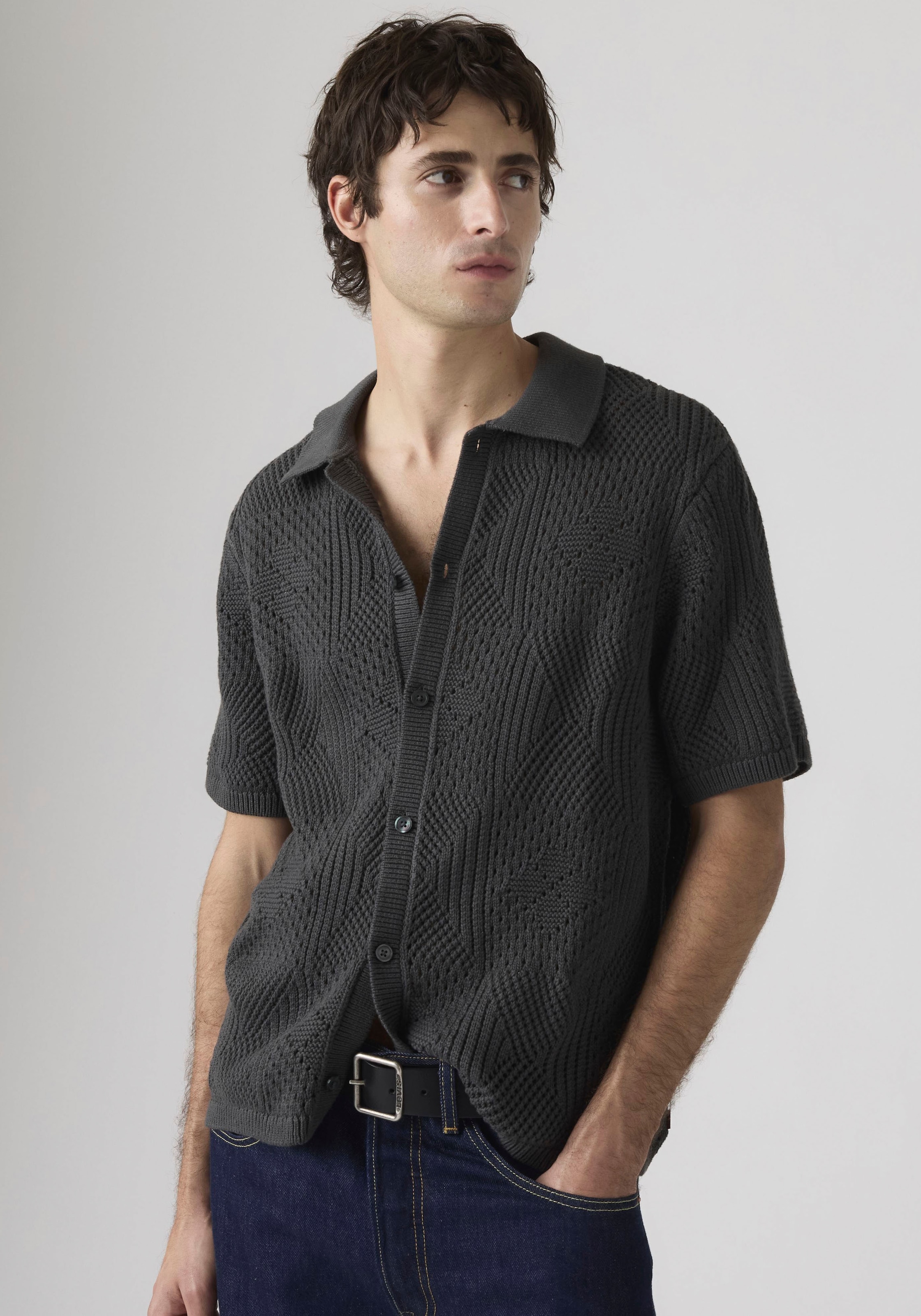 Levi's® Pull en tricot »SWEATER CAMP SHIRT« mit Strickmuster