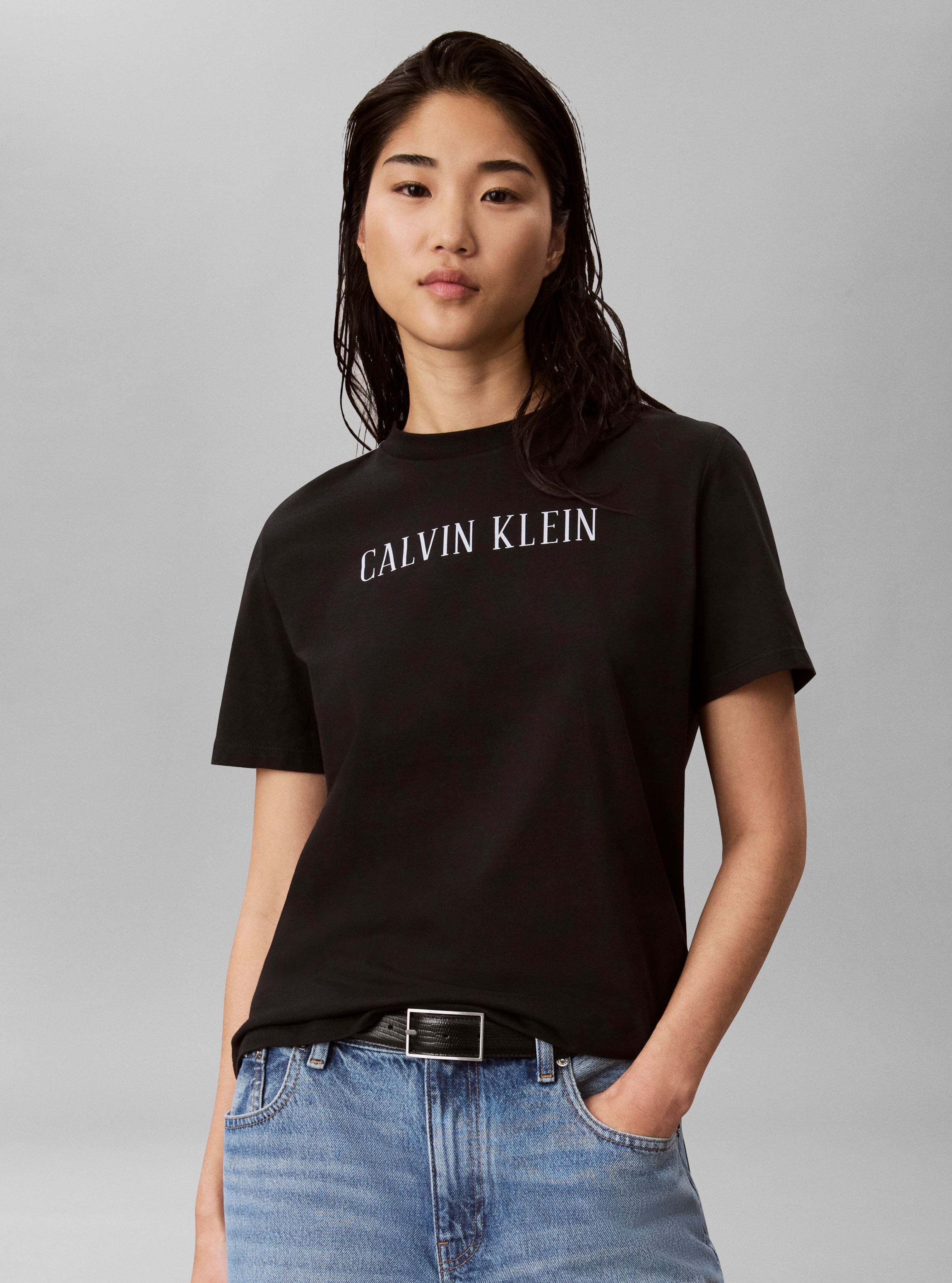 Calvin Klein Jeans T-shirt Encolure ronde, coupe régulière, inscription logo