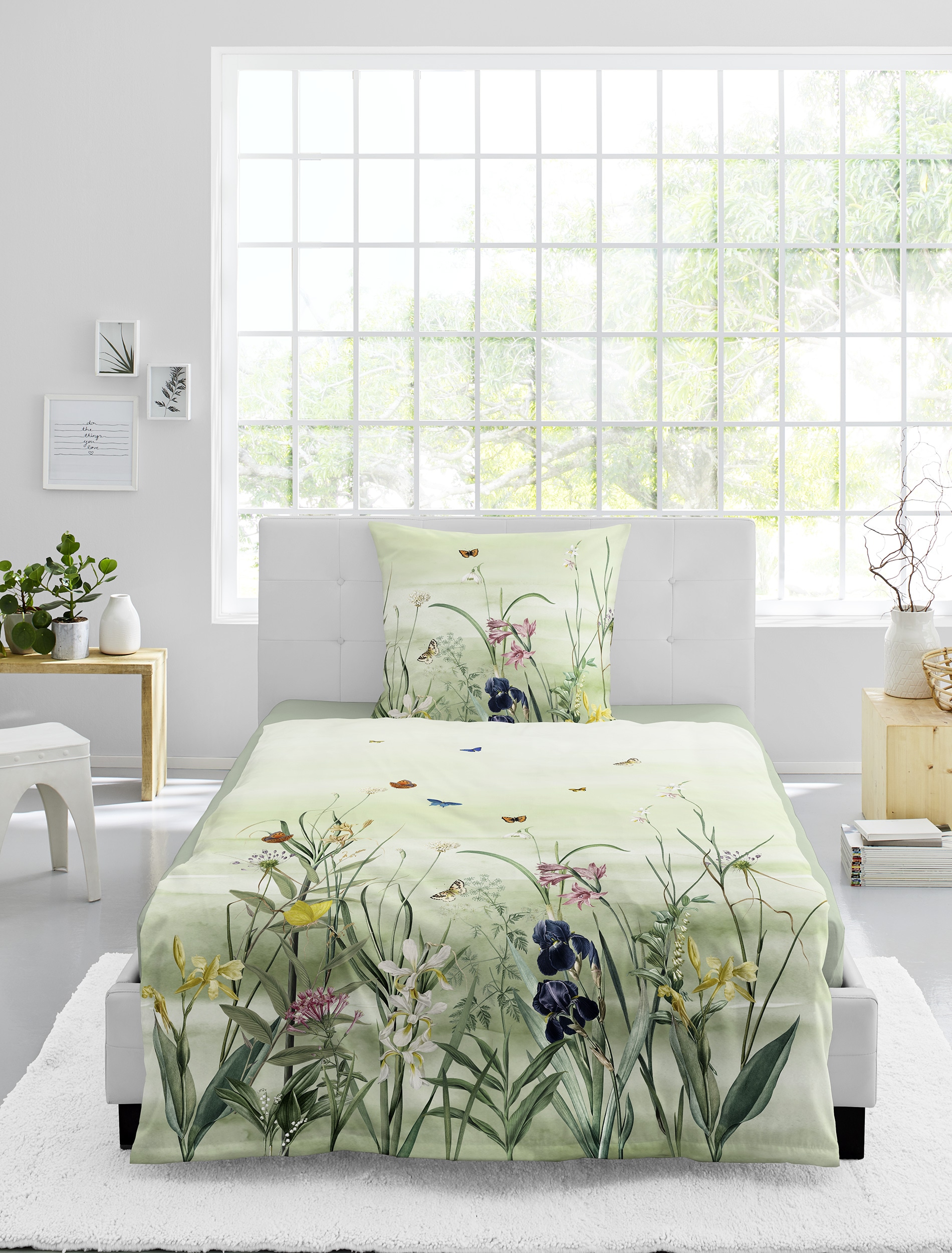 BIERBAUM Bettwäsche »Bettwäsche 5326« 2 Mako-Satin, 100  % Baumwolle, pflegeleicht, seidig glänzend