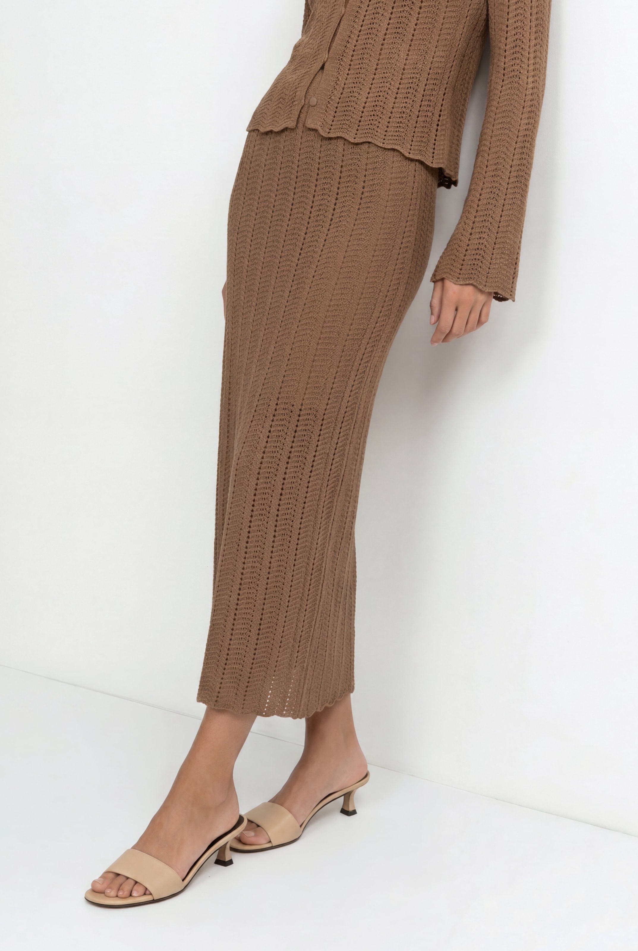 RICHROYAL Jupe en tricot coupe régulière avec ceinture élastique