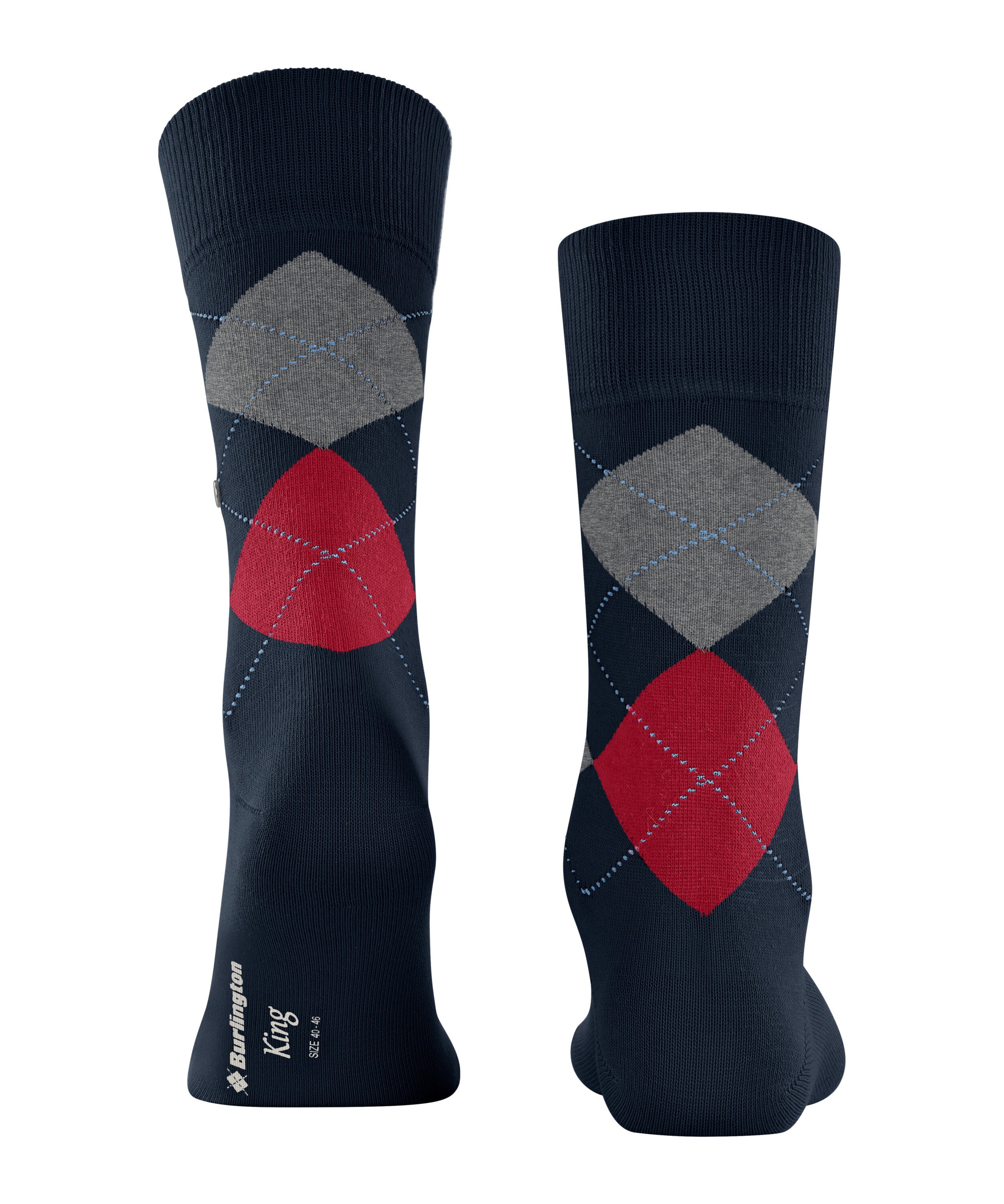 Burlington Socken »King« Einheitsgrösse 40-46, Argyle-Muster, Burlington-Clip