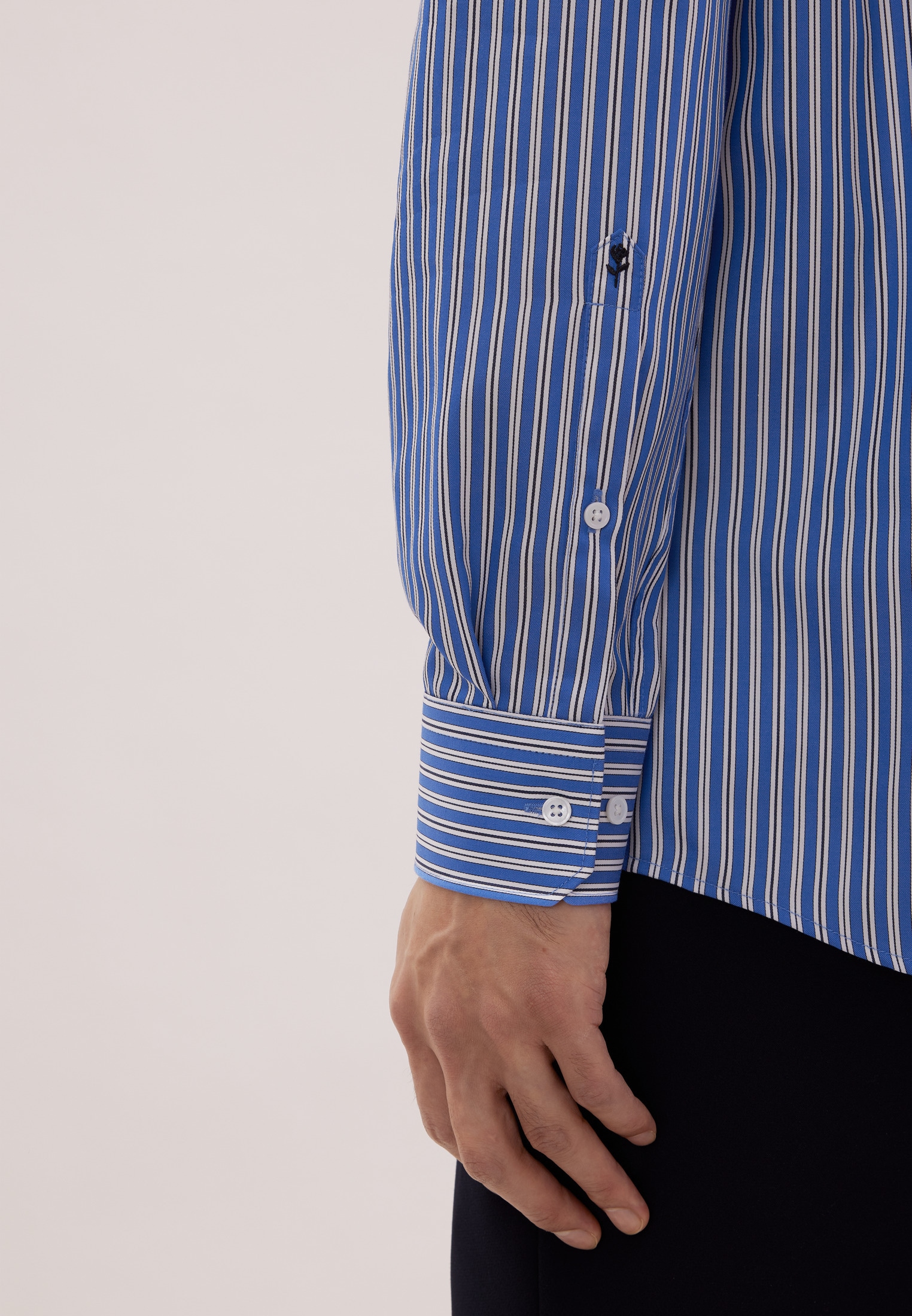 seidensticker Chemise d'affaires »Schwarze Rose« Regular 1/1 Kentkragen Gestreift