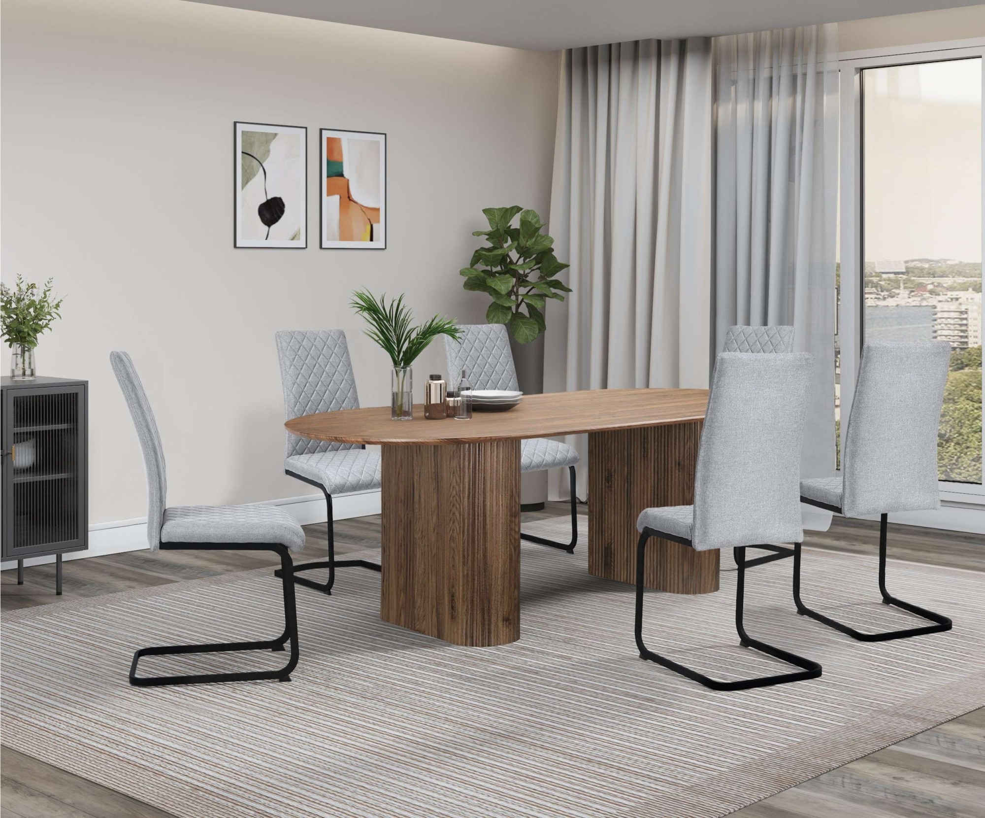 GOODproduct Esszimmerstuhl »Valbourg« () Freischwinger, gepolsterte Rückenlehne und Sitzfläche, 2er Set