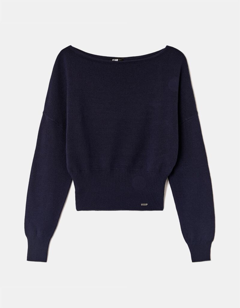 Tally Weijl Pull en tricot »SPUVIWILMA« U-Boot Ausschnitt und breites Rippündchen