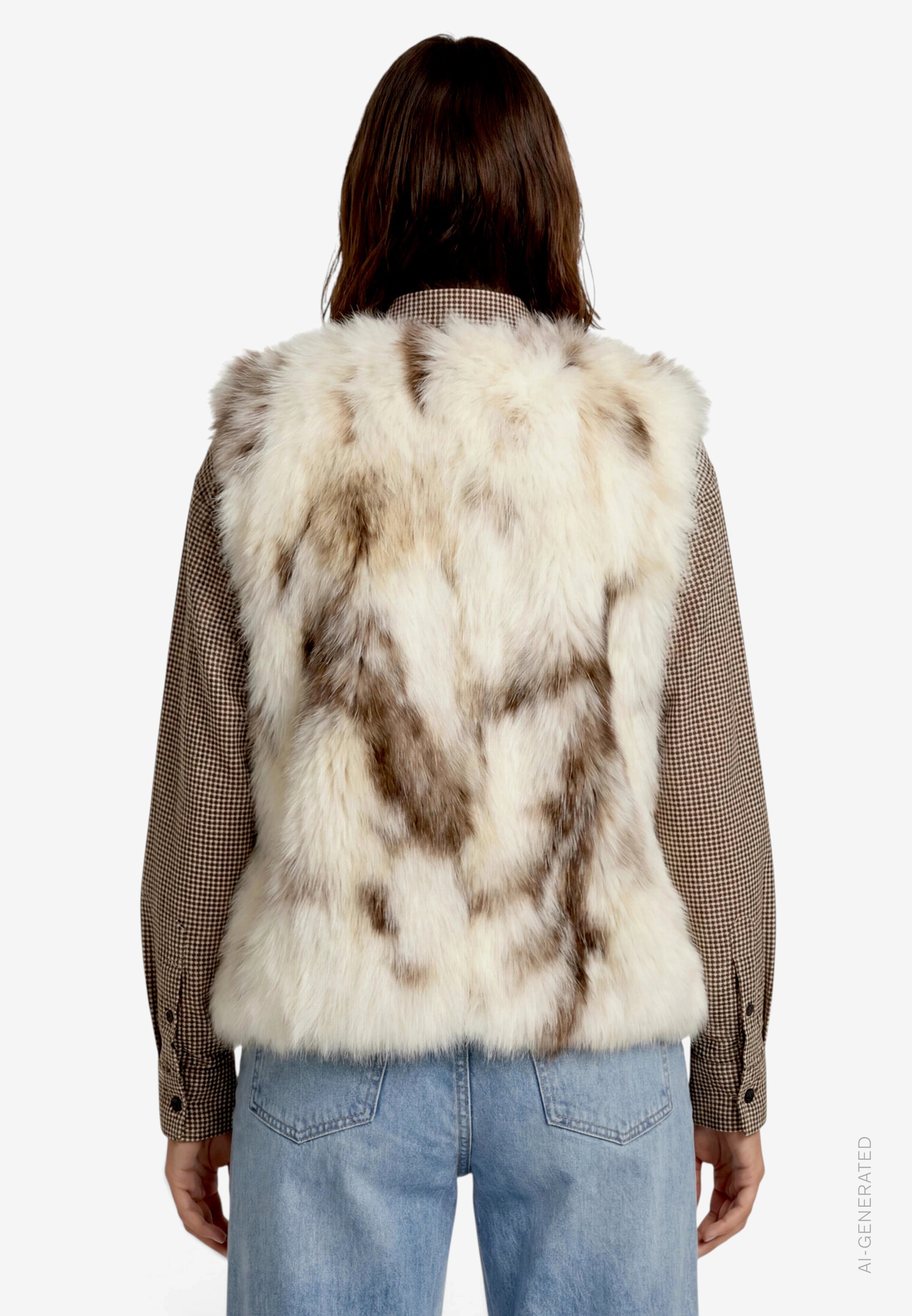 Zero Gilet en imitation fourrure Veste en fausse fourrure avec imprimé animal