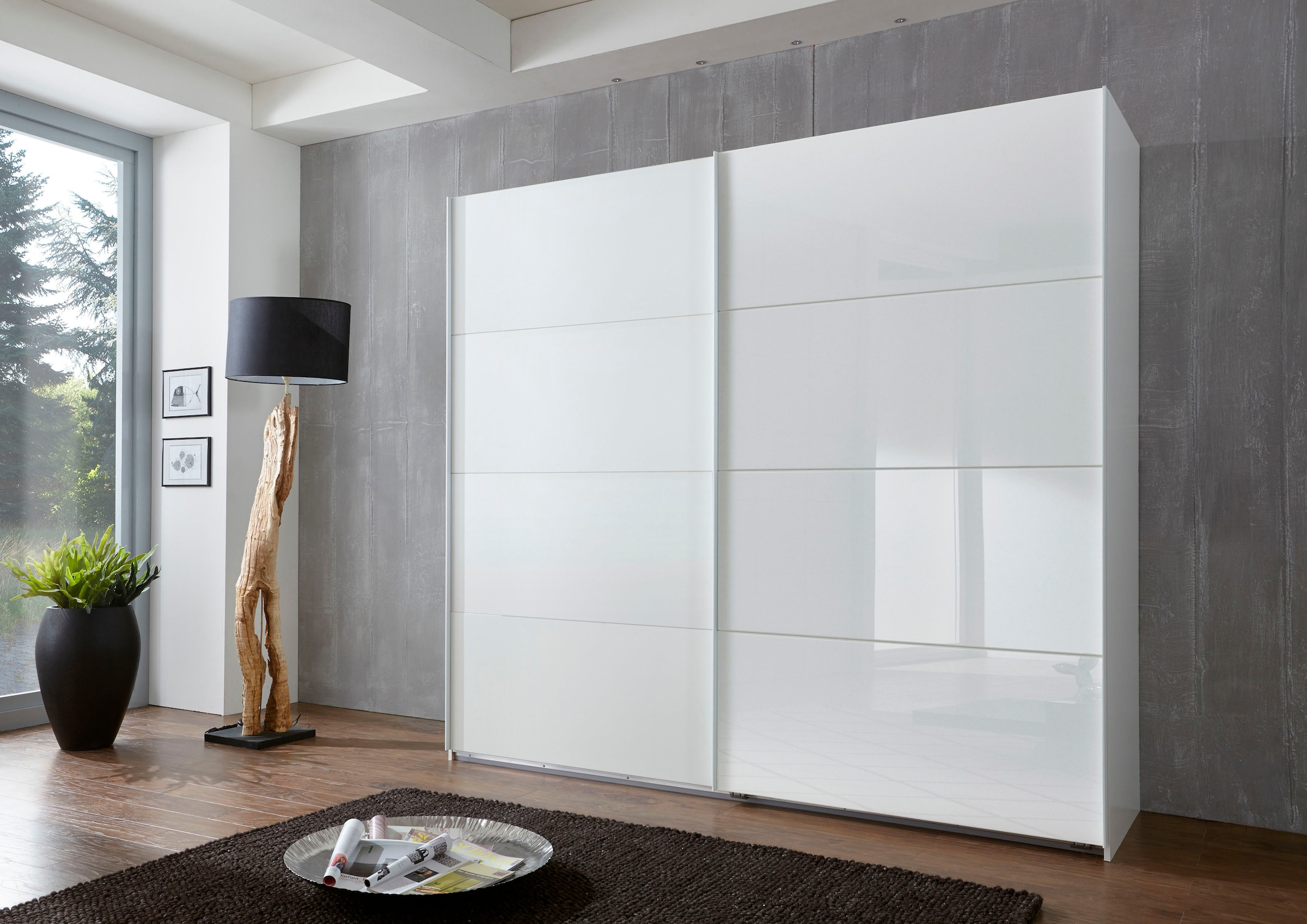 Wimex Schwebetürenschrank »Ernesto« mit farbigen Glaselementen