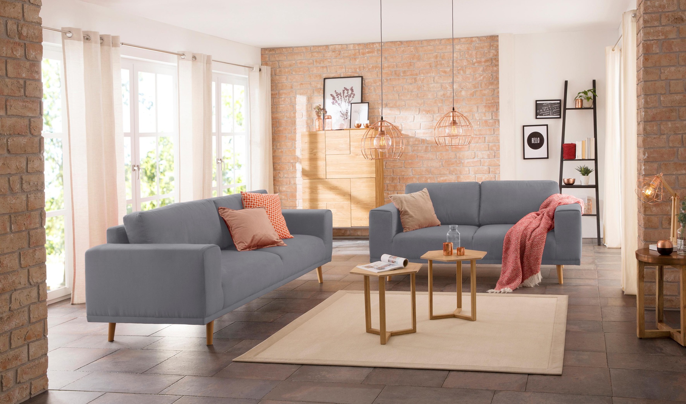 Home affaire 2-Sitzer »Lasse« im scandinavischem Stil mit Holzfüssen