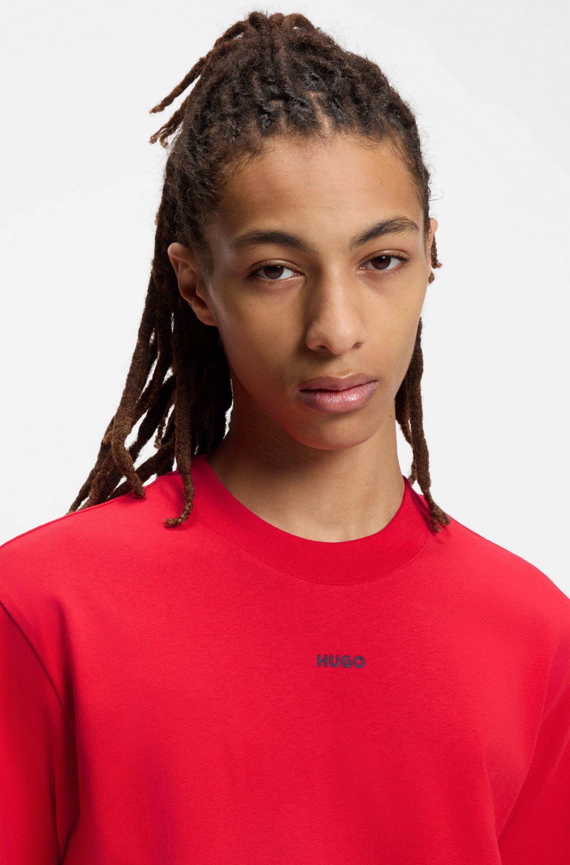 HUGO T-Shirt Rundhalsausschnitt, Relaxed Fit, Logo-Print