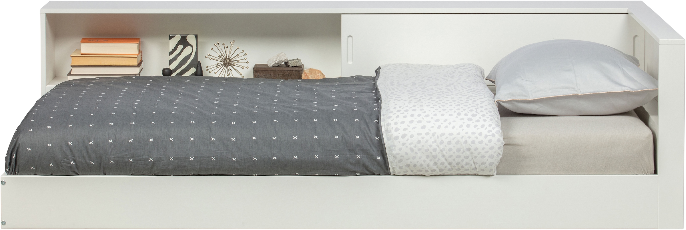 WOOOD Stauraumbett »Connect FSC®-Kiefernholz mit Schiebetür und Stauraum 213x118x60 cm« Einfach zu montierbar, Matratzenmass 90x200 cm, Pfleiglicht