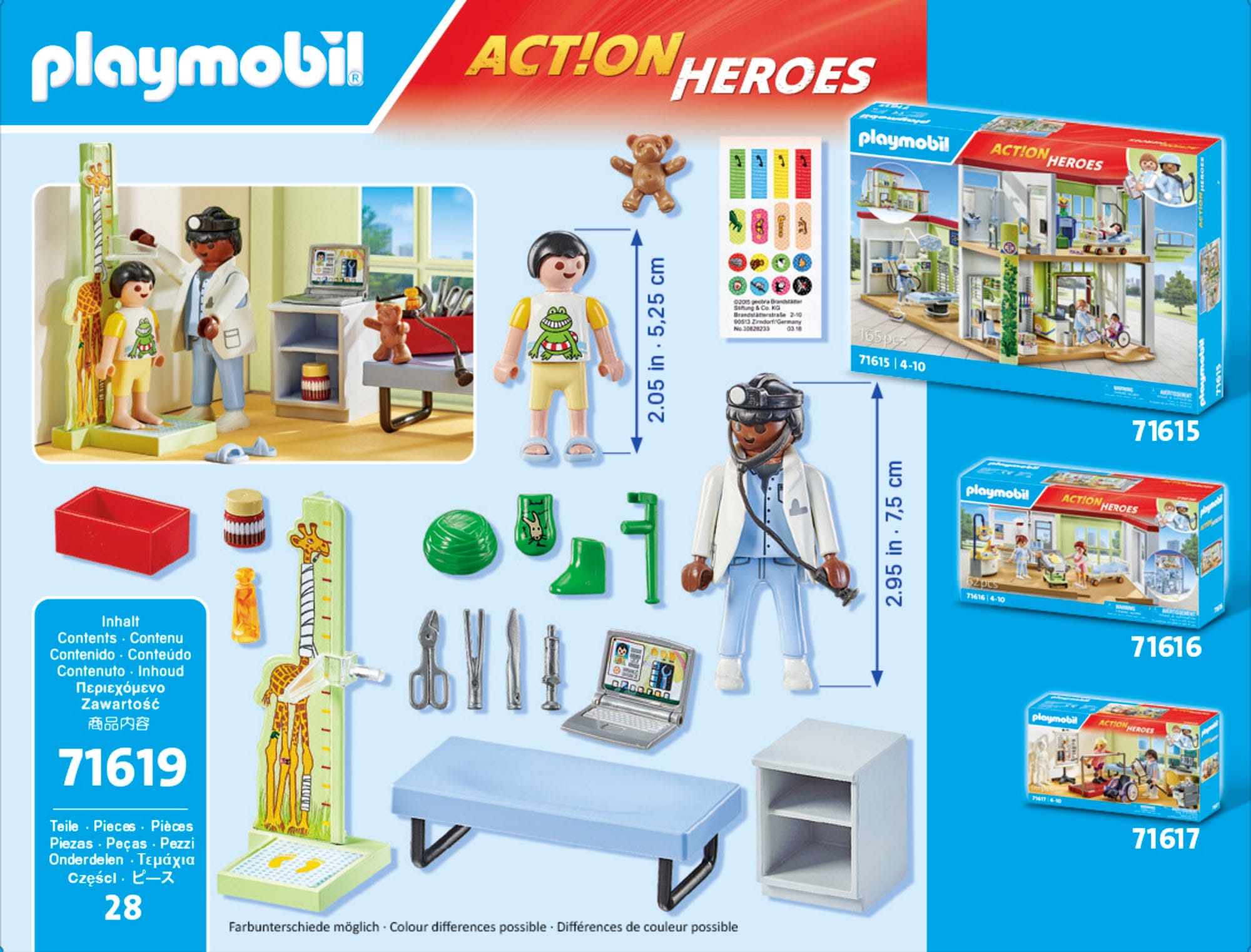 Playmobil® Konstruktions-Spielset »Kinderarzt mit Teddybär (71619), Action Heroes« Made in Europe