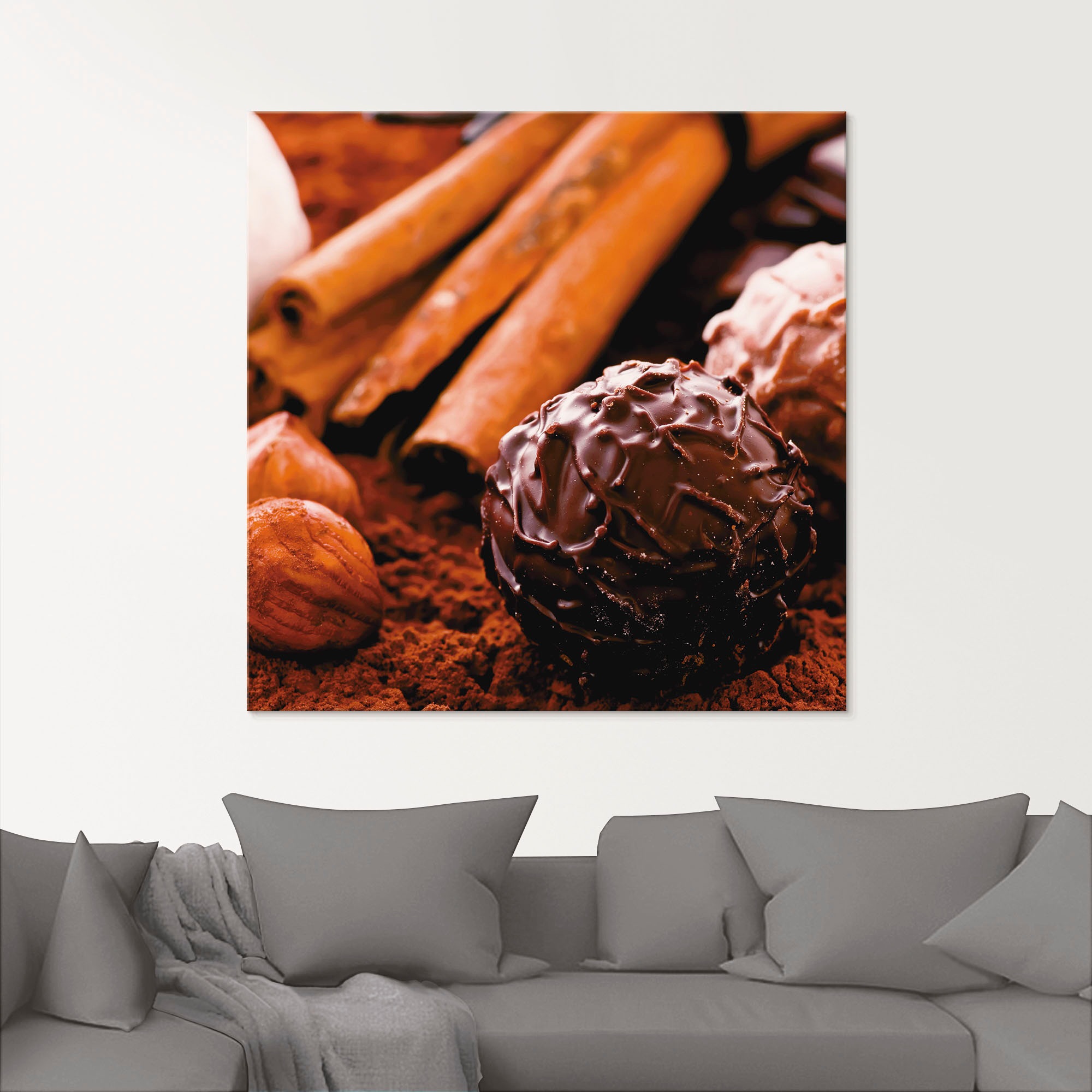 Artland Tableau en verre »Schokoladen-Trüffel« Desserts 1 cuis tlg. disponible en différentes tailles