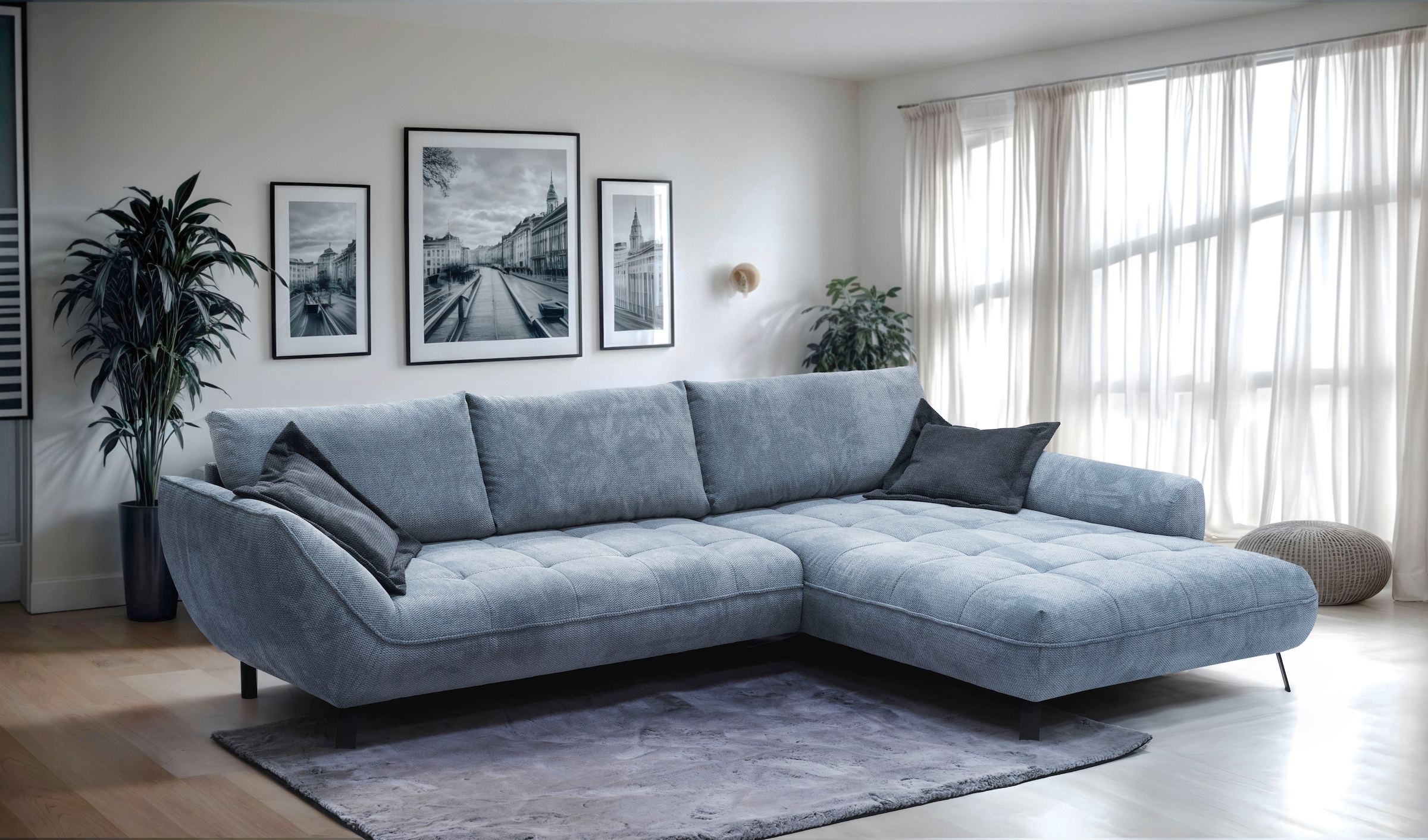 exxpo - sofa fashion Ecksofa »Biarritz modern und elegantes Mega Sofa mit tollem Sitzkomfort, L-Form« XXL– Longchair Ecke in hochwertiger Verarbeitung, Stellmasse 324x203 cm