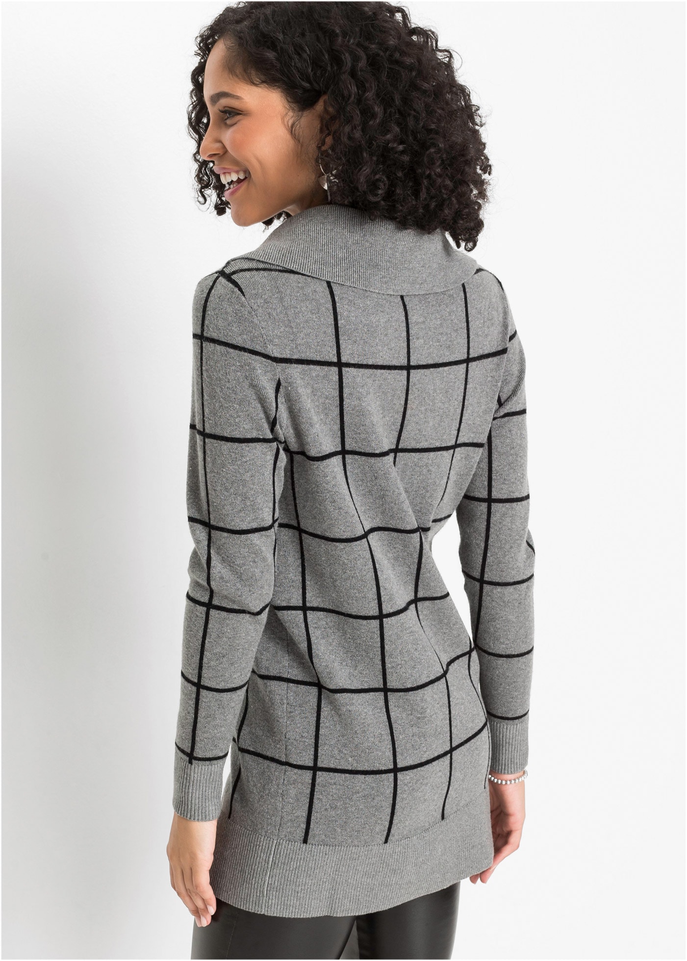 bonprix Longpullover aus Viskose, Polyamid und Polyester, mit Rollkragen, für kühle Tage