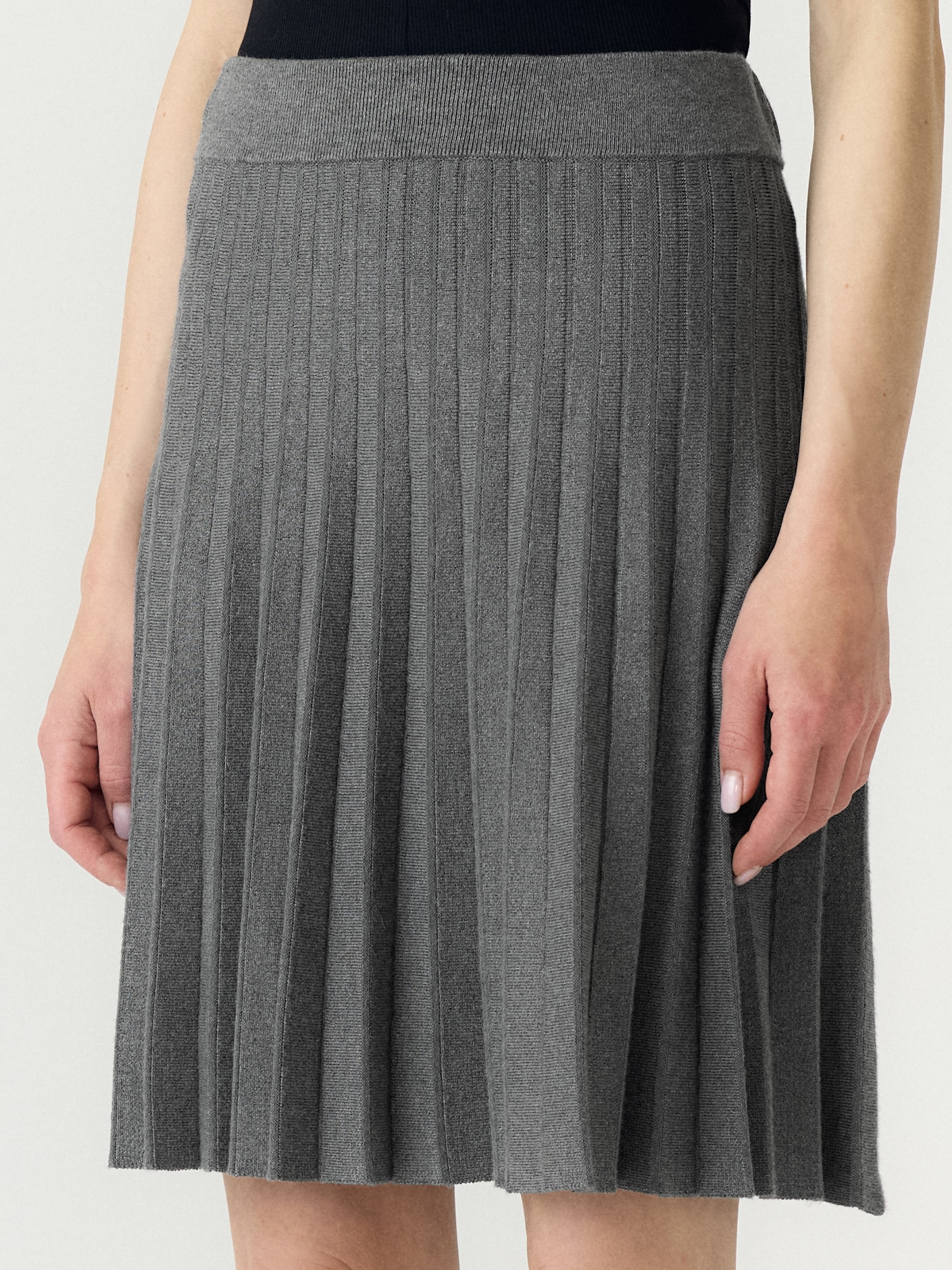 Y.A.S Strickrock »YASELENA HW PLEATED SKIRT S. NOOS« Viskosemischung