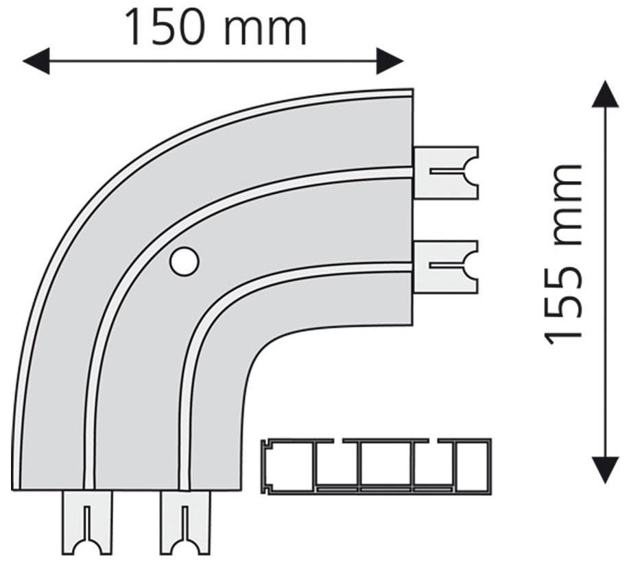 Liedeco Erker-Aussenbogen 2 läufig-läufig Fixmass weiss