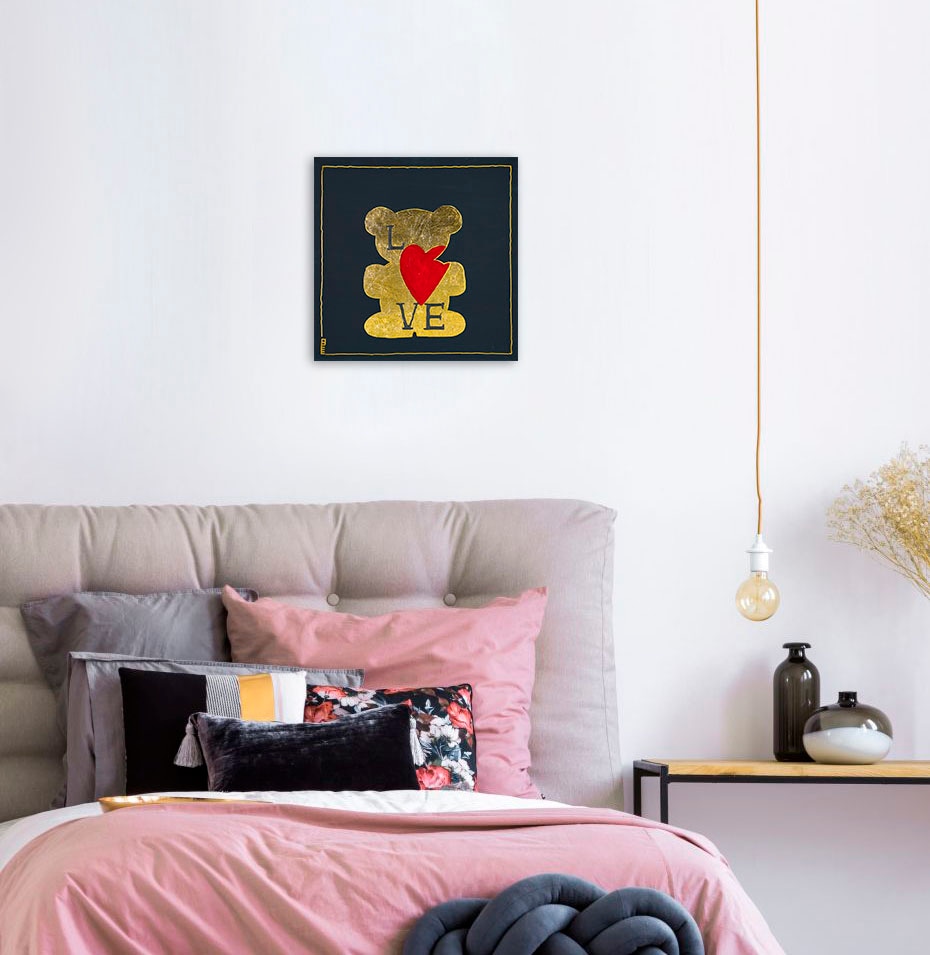 queence Leinwandbild »Bears Love« Bär | Bären | Kunst 1 Stk. tlg. Premium-Leinwandstoff, Handarbeit aus Deutschland