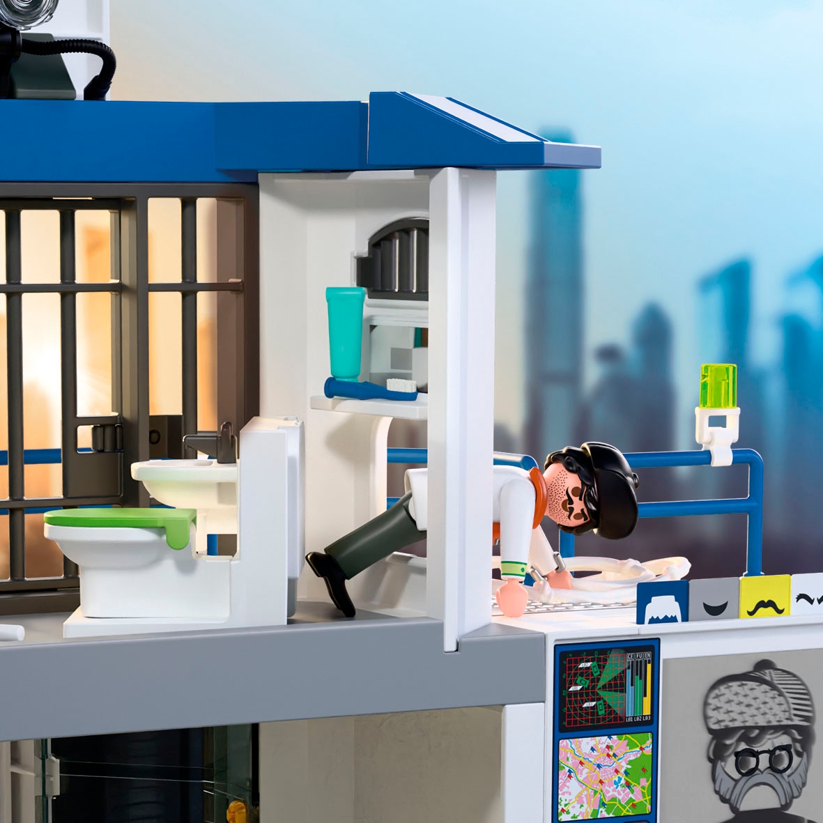 Playmobil® Konstruktions-Spielset »Polizeiwache mit Fahndungsraum (71874), Action Heroes« Made in Europe