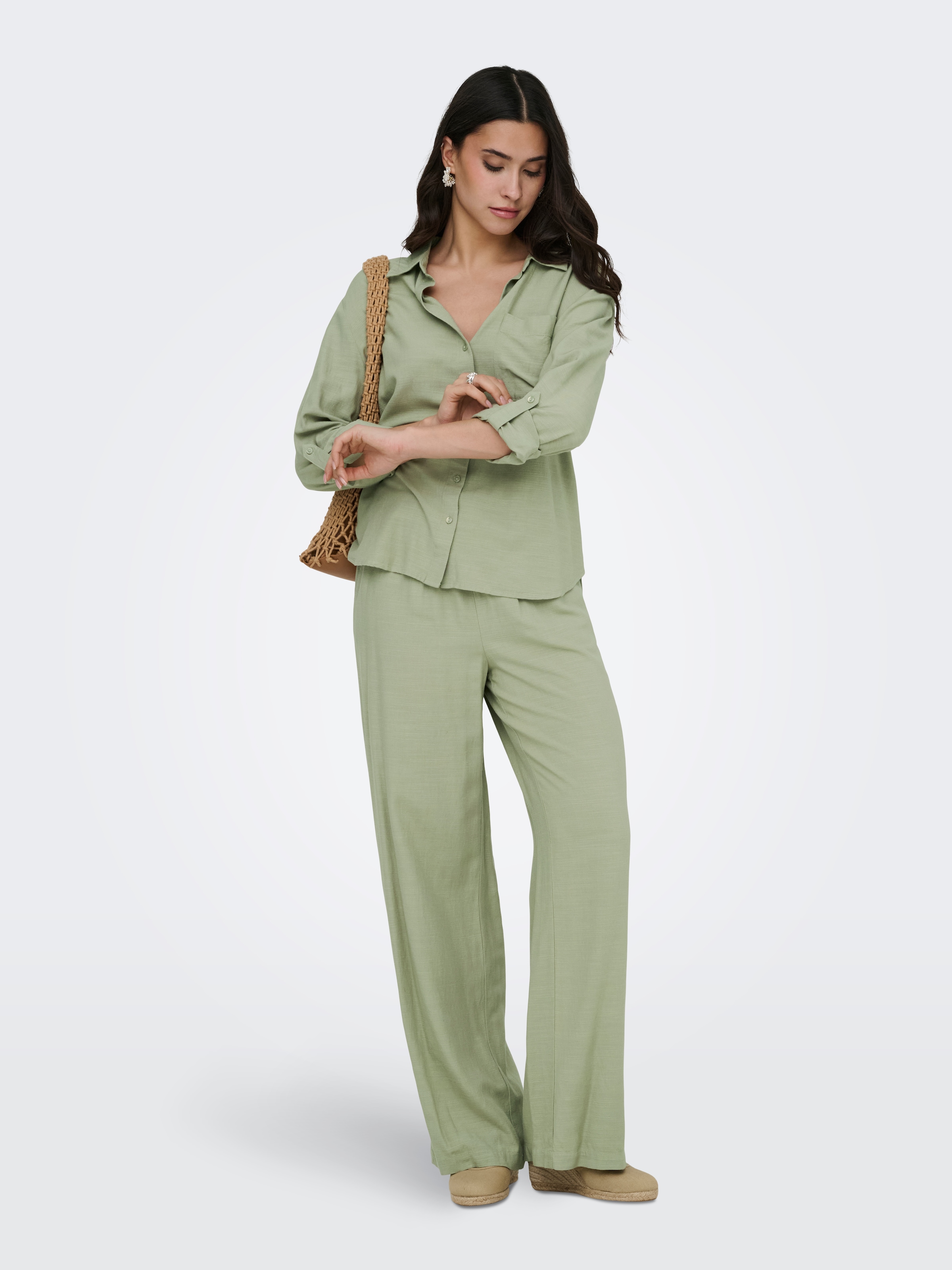 JDY Blouse chemise »JDYCAYA LINEN LOOSE L/S SHIRT WVN DIA« avec lin