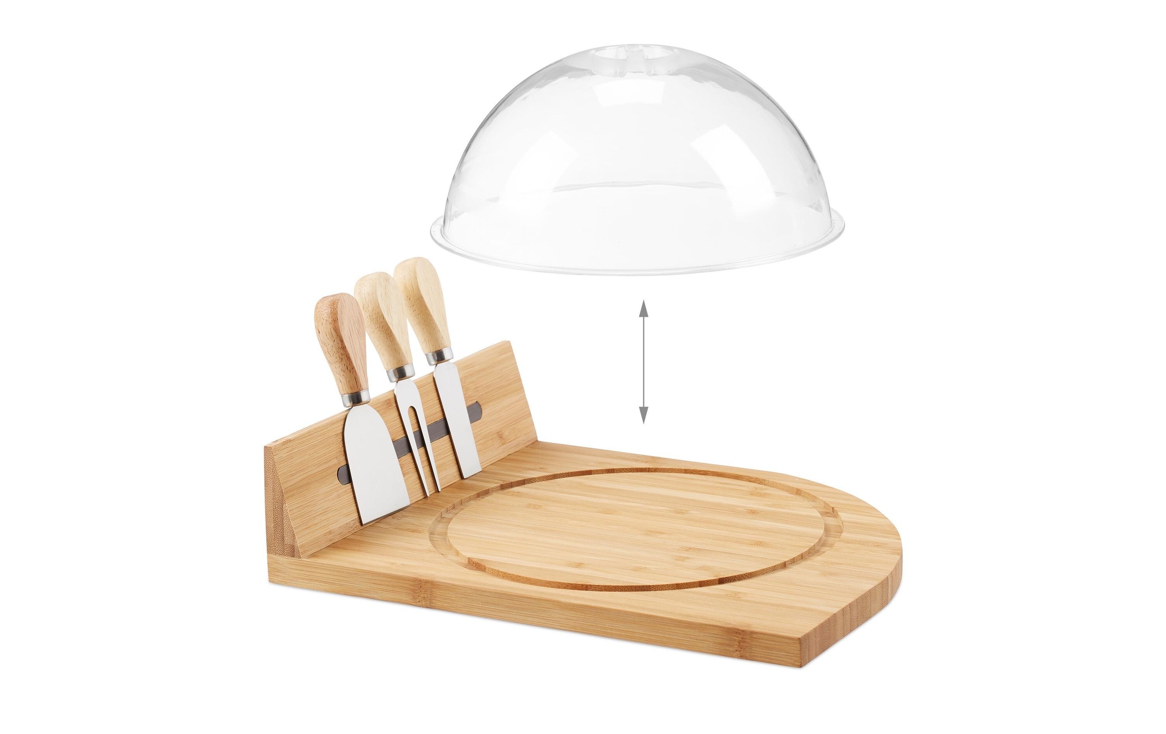 relaxdays Käseglocke »mit Besteck 5-teilig«