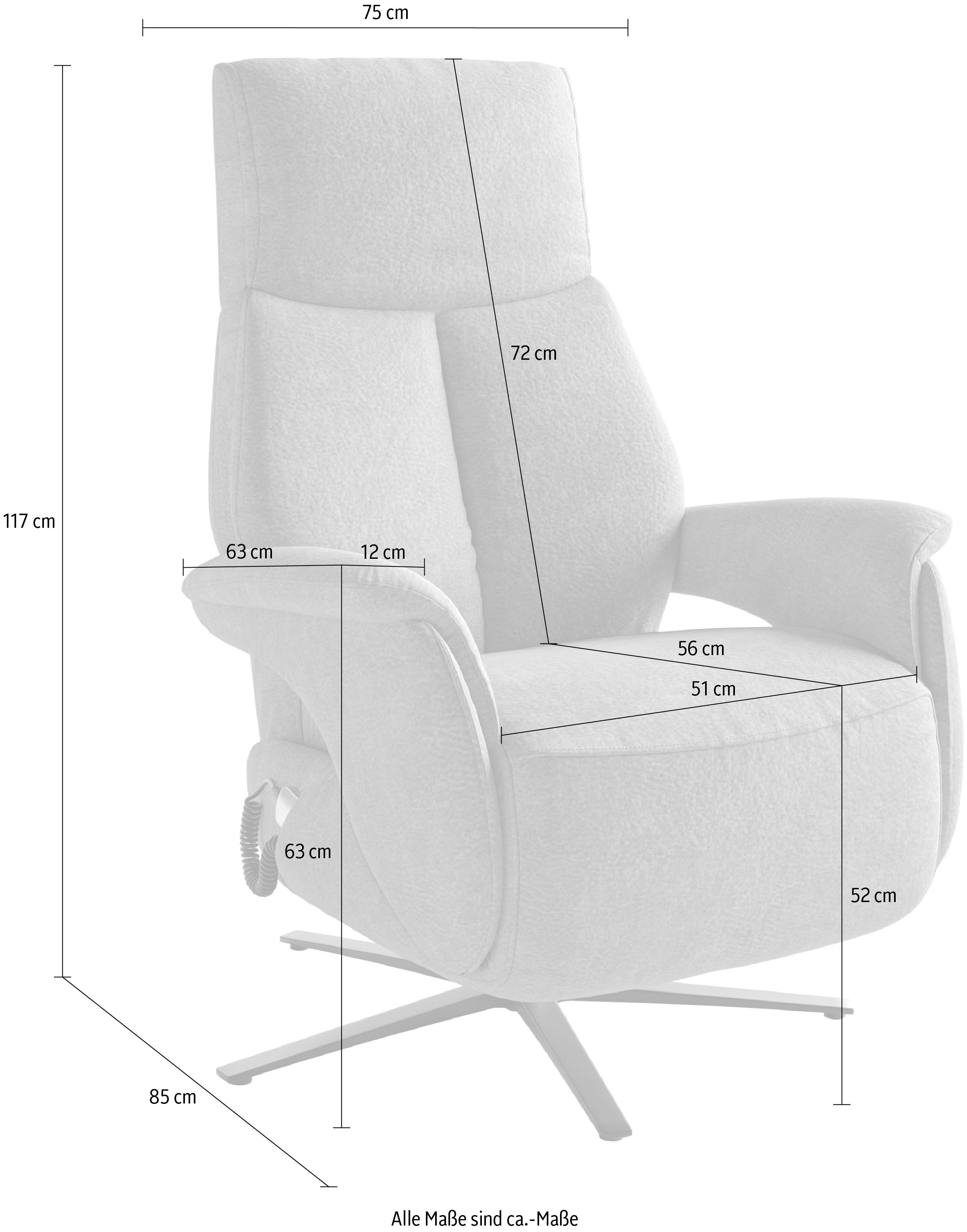 sit&more Fauteuil TV »Lazy mit Kopfteilverstellung & Drehfunktion, weitere Funktionen« avec position cœur-balance et 3 moteurs