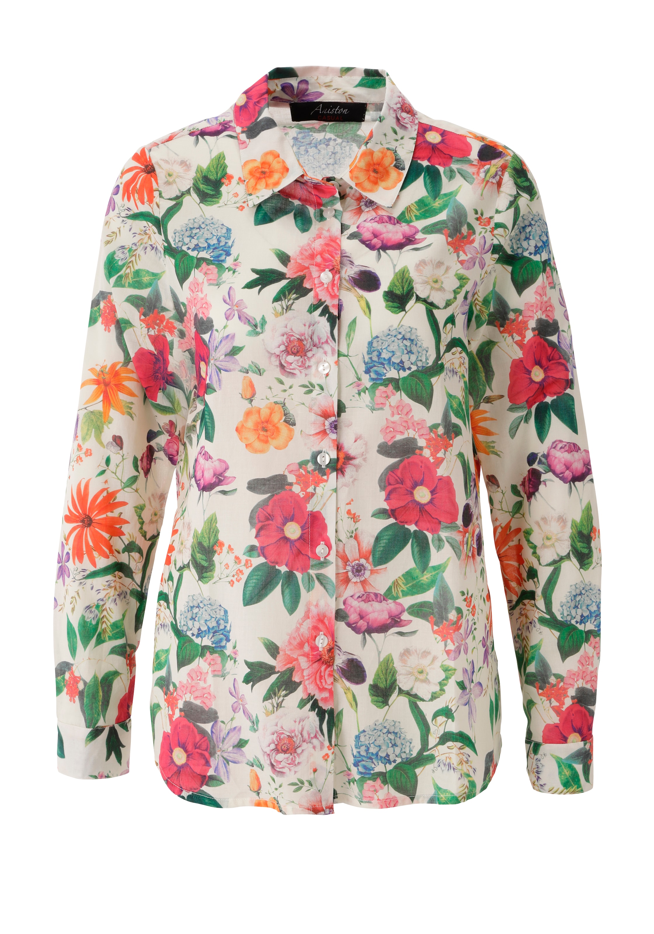 Aniston CASUAL Blouse chemise mit farbenfrohen Blumendruck - jedes Teil ein Unikat - NEUE KOLLEKTION