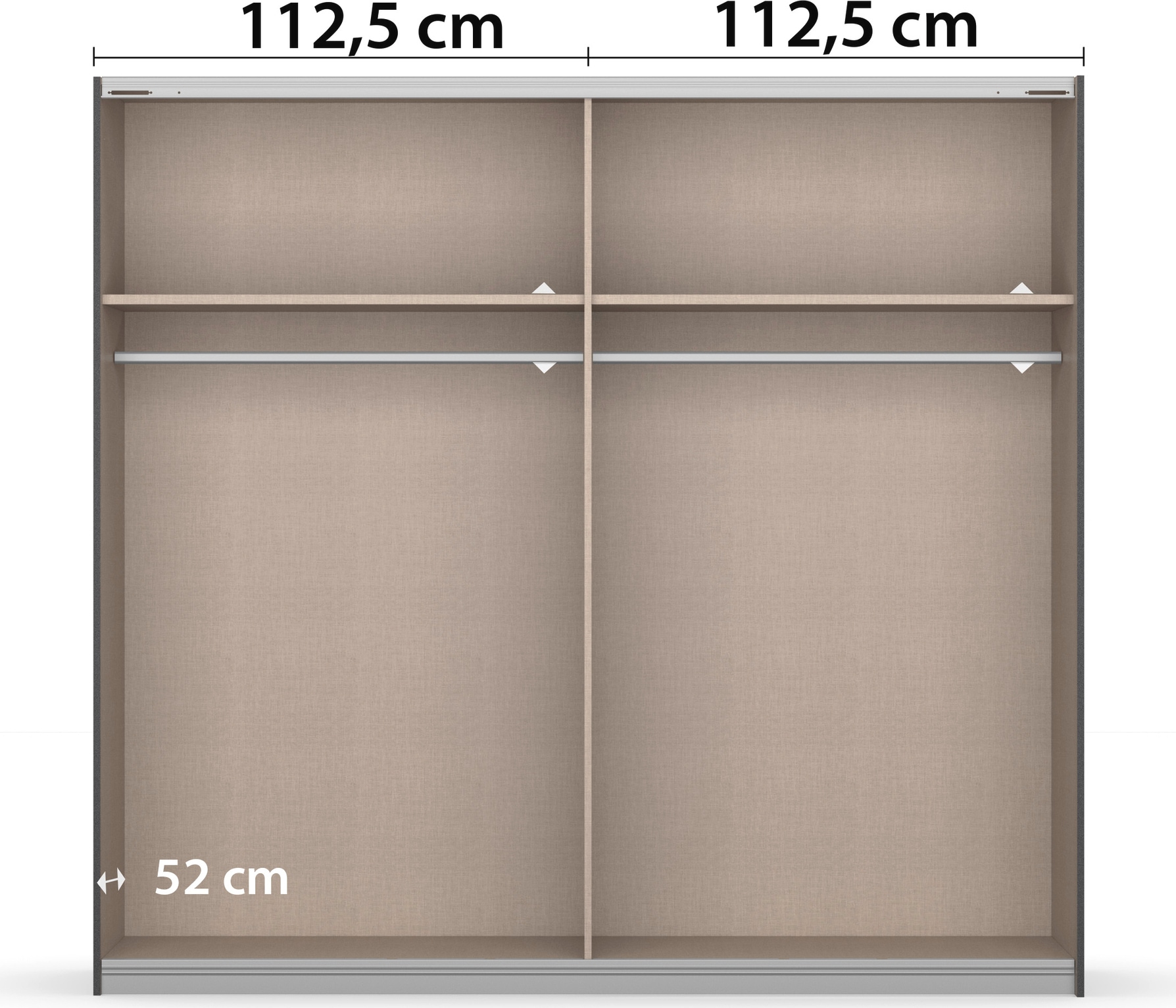 rauch Schwebetürenschrank »Kleiderschrank Schrank Garderobe Schlafzimmerschrank BAREA« Front- Auflage in moderner Lamellen-Optik und Spiegel MADE IN GERMANY