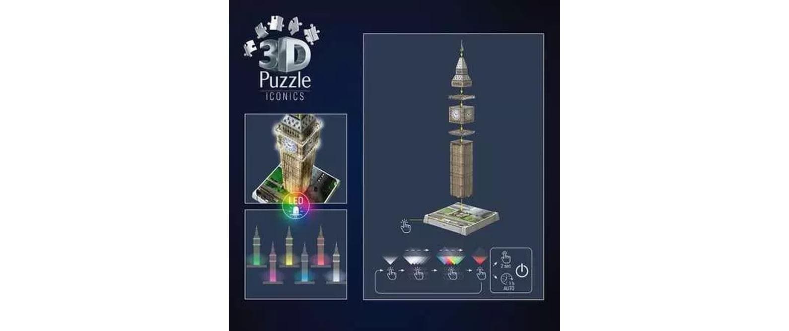 Ravensburger Puzzle 3D »Iconics Big Ben with Light« 3D-Effekt