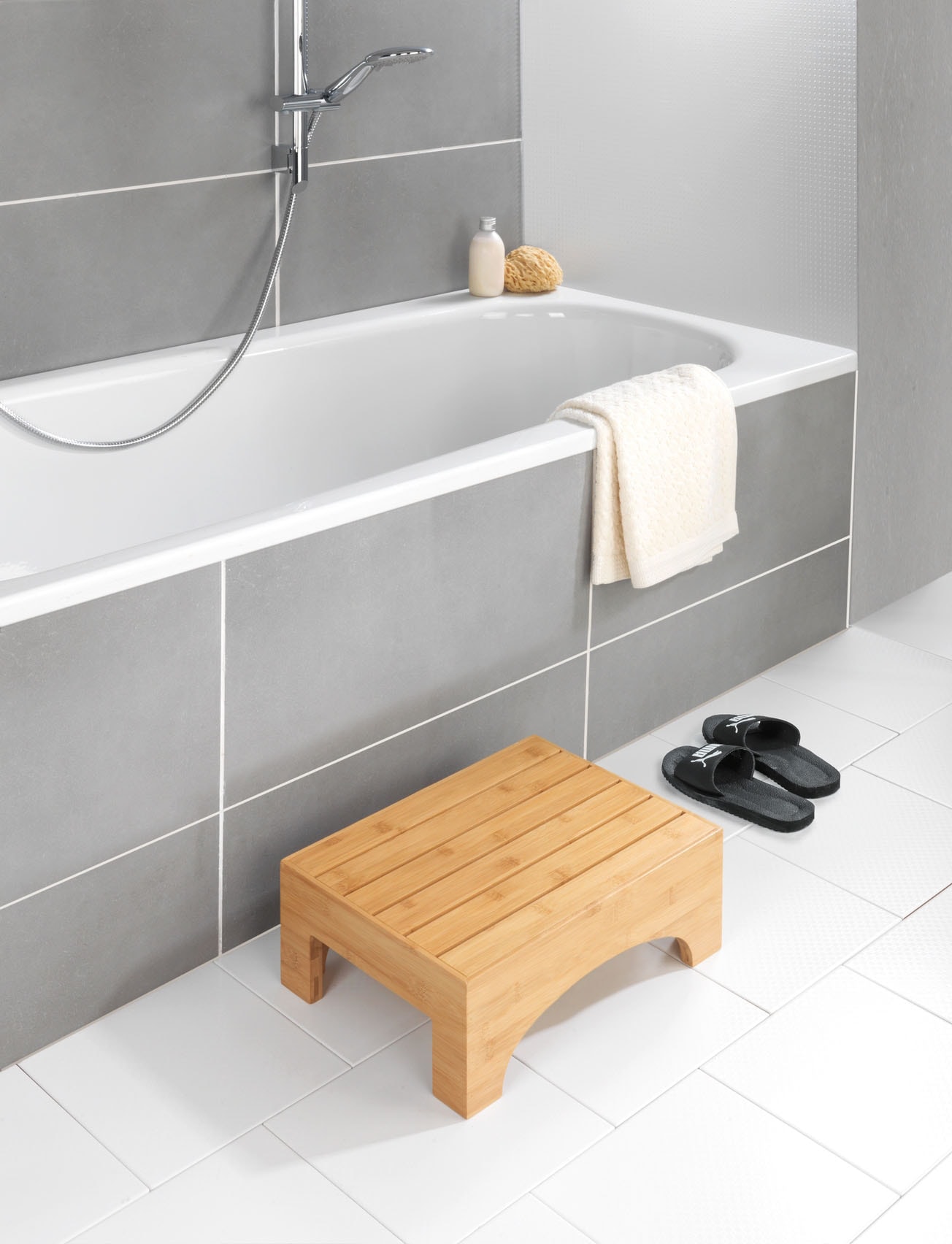 WENKO Tabouret de salle de bain »Bambusa« LxPxH : 40x30x15cm