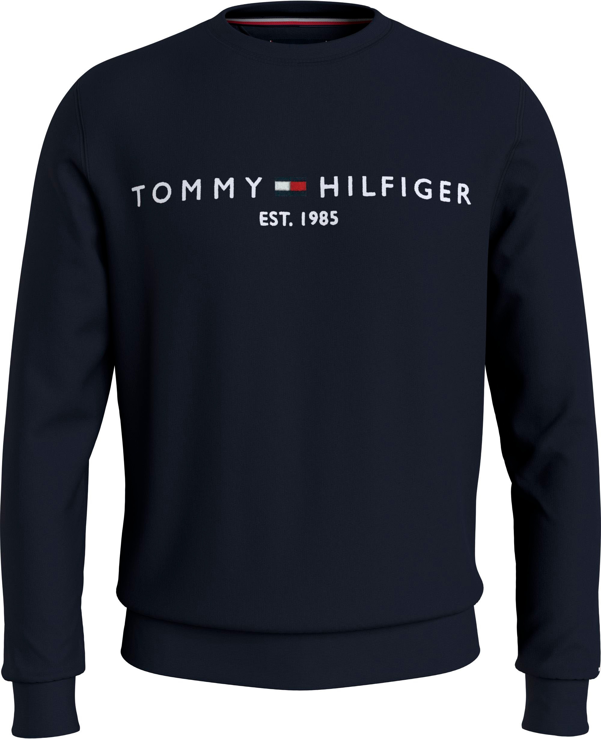 Tommy Hilfiger Sweatshirt »TOMMY LOGO«, unifarben, casual, regular fit, Baumwollmix, Rundhals
