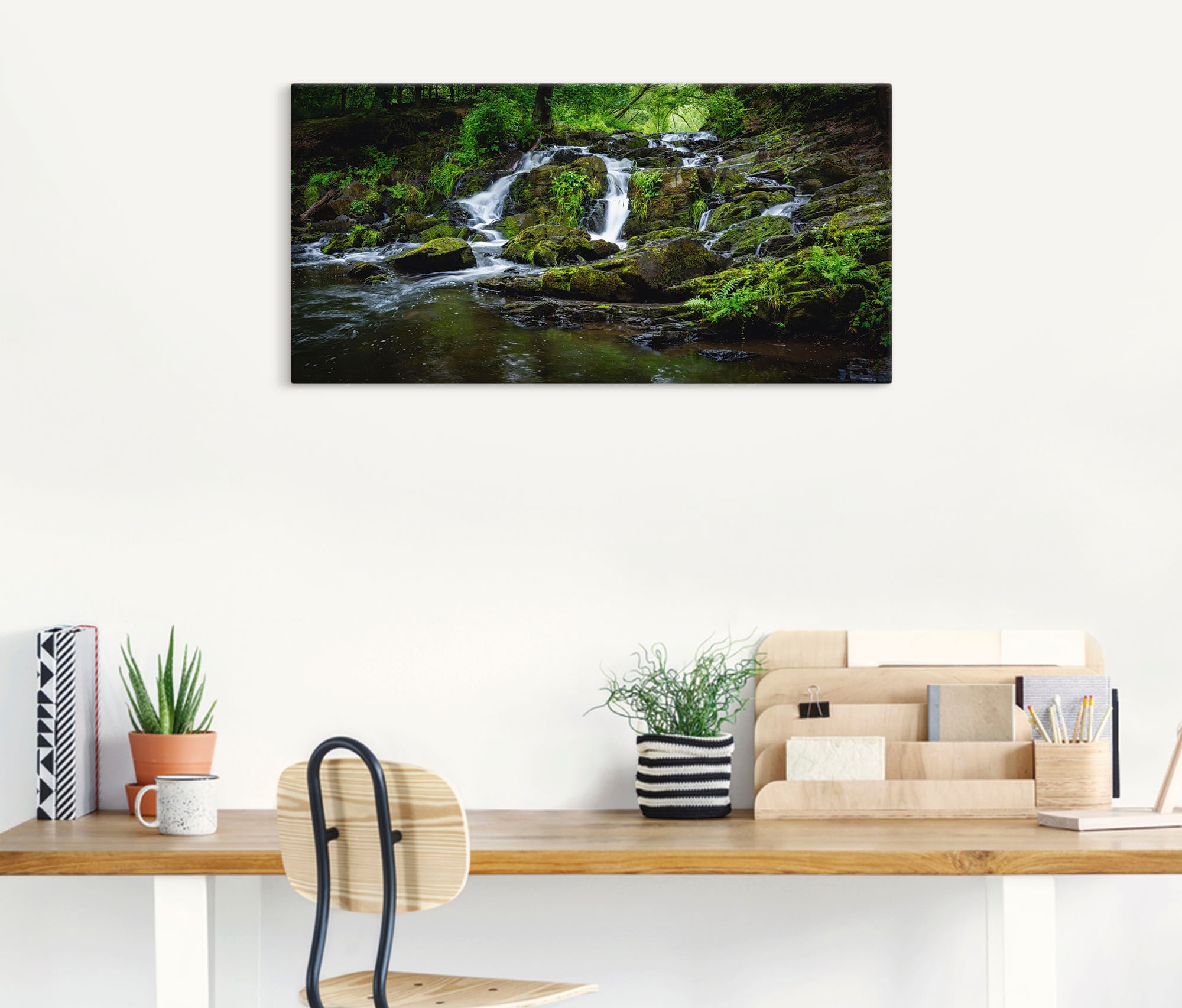 Artland Leinwandbild »Wasserfall Panorama« Wasserfallbilder 1 Stk. tlg. auf Holzrahmen gespannt