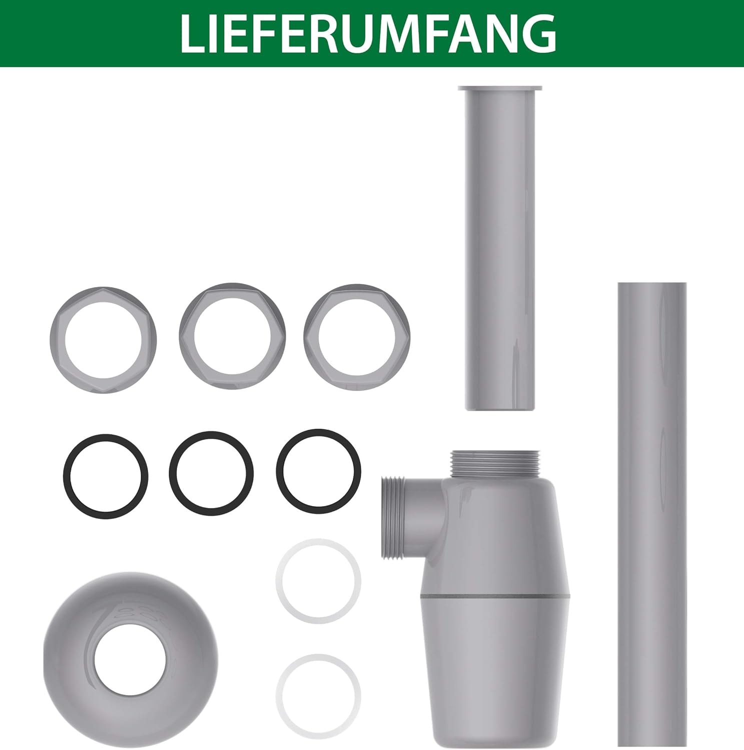 Kirchhoff Siphon »ECO-SAVE« Set,  Ablaufgarnitur für Waschbecken und Waschtisch