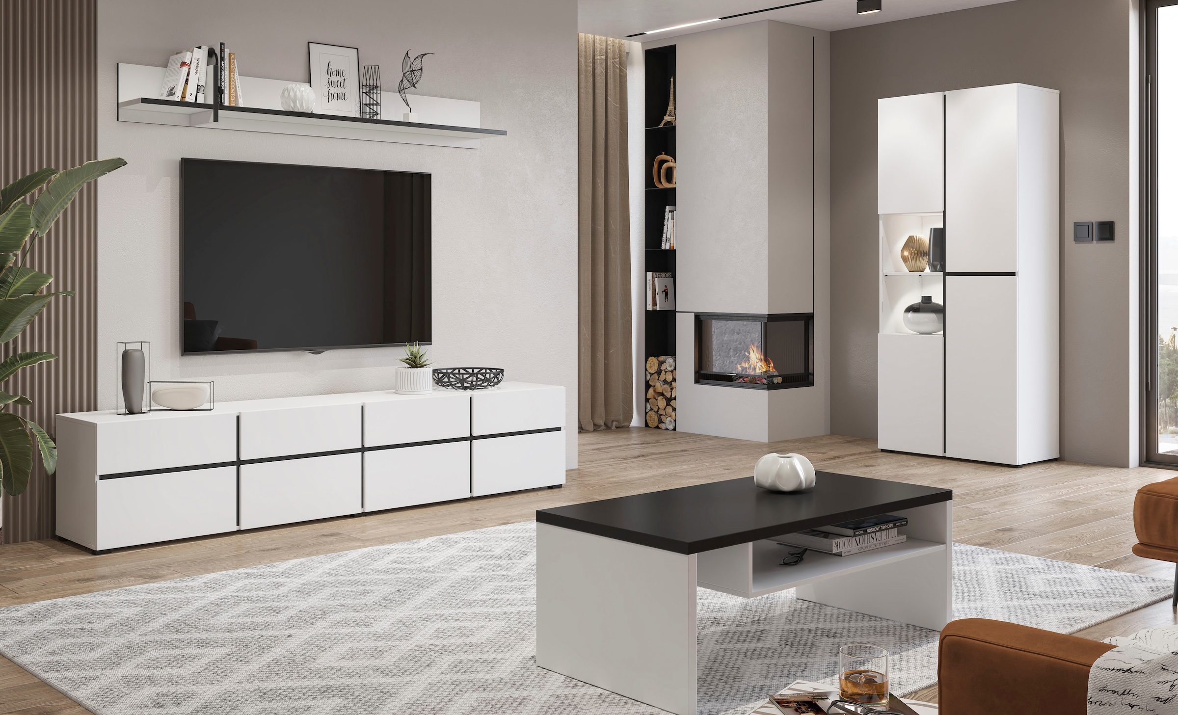 INOSIGN Couchtisch »Cross, Breite 120 cm, moderner Sofatisch für Wohnzimmer« Tisch mit offenem Fachboden