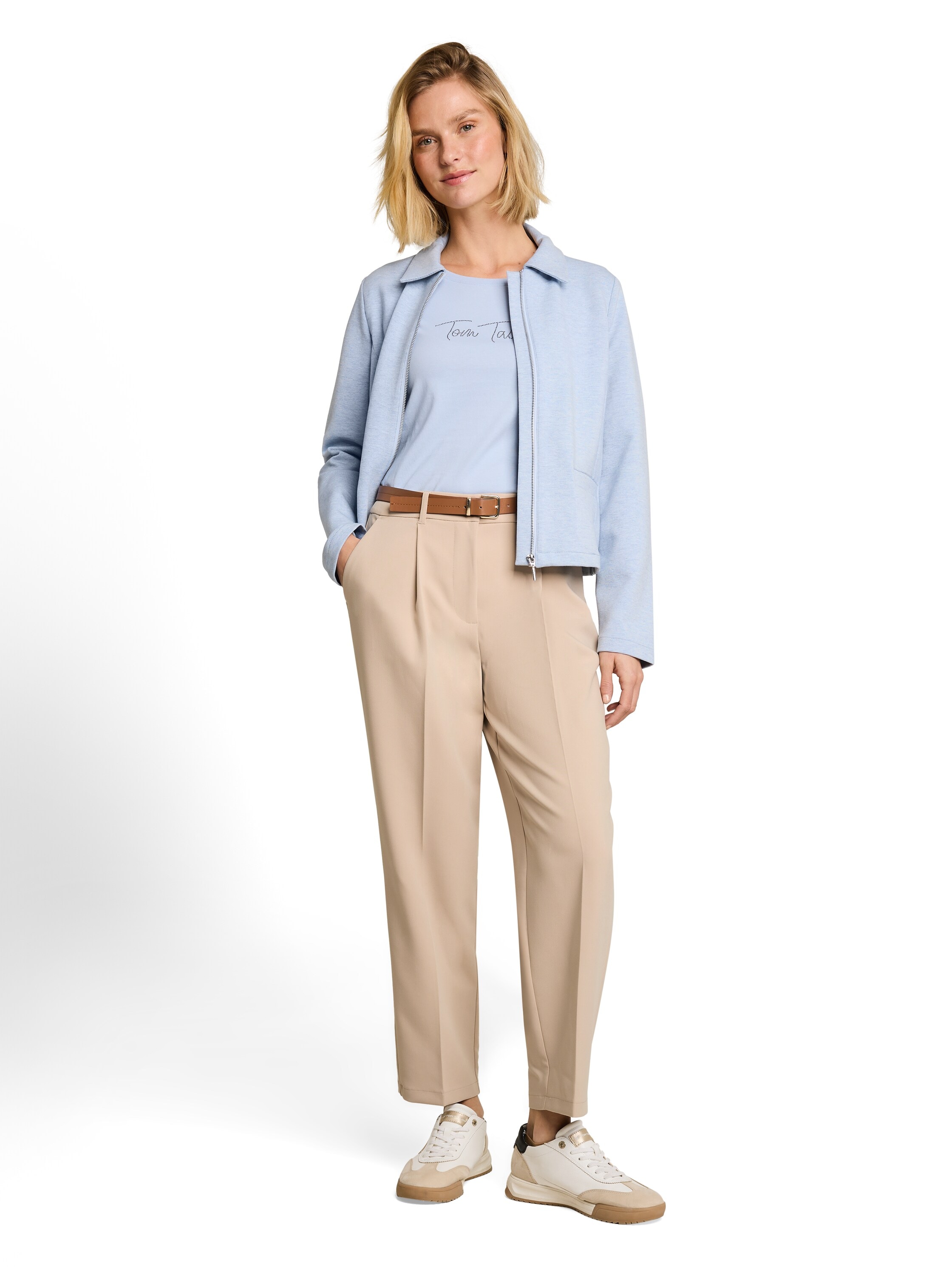 TOM TAILOR Pantalon à pinces »Barrel Leg«  pantalon d'été avec ceinture