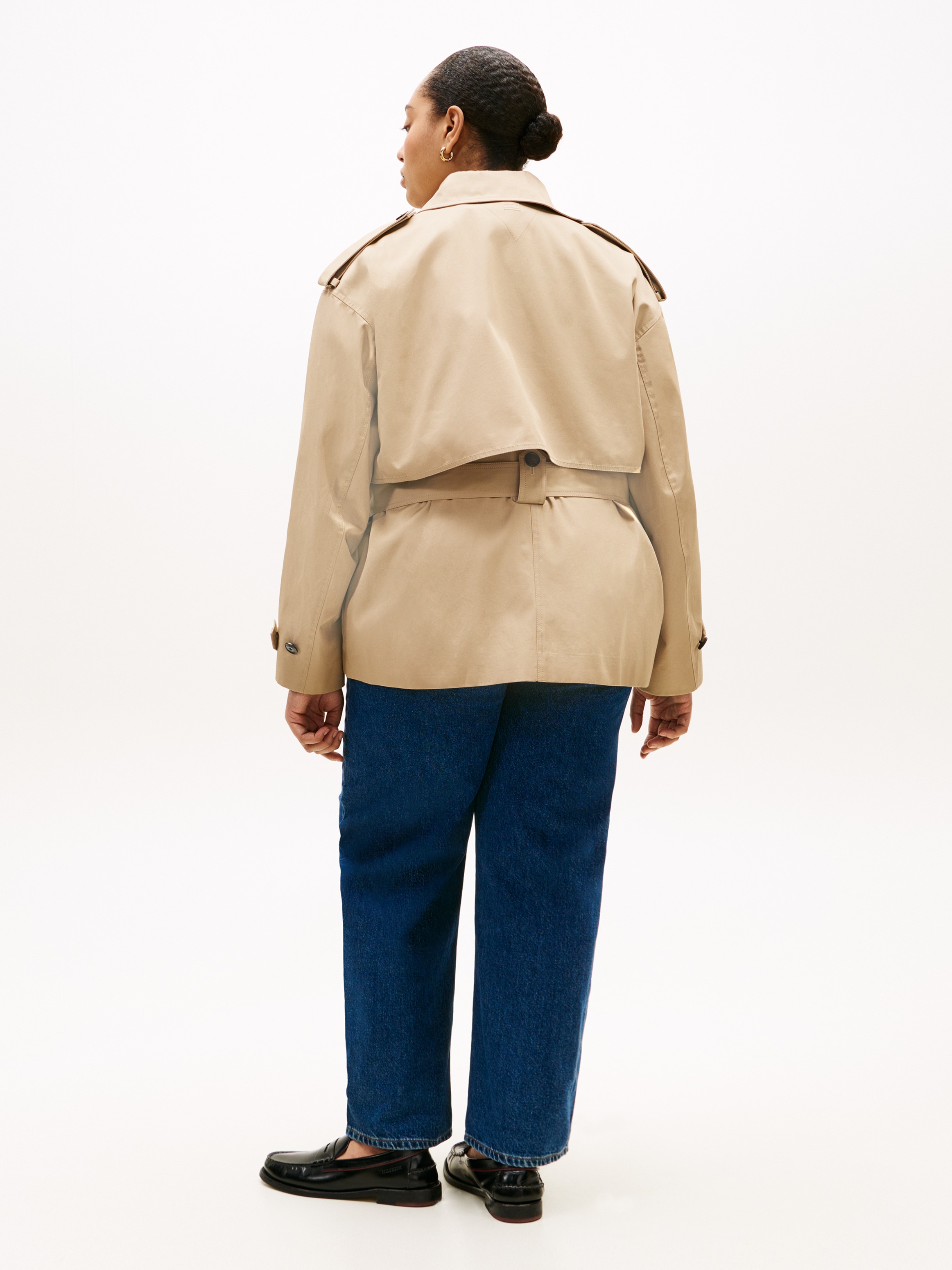 Tommy Hilfiger Curve Bikerjacke »CRV COTTON SHORT TRENCH« in grossen Grössen