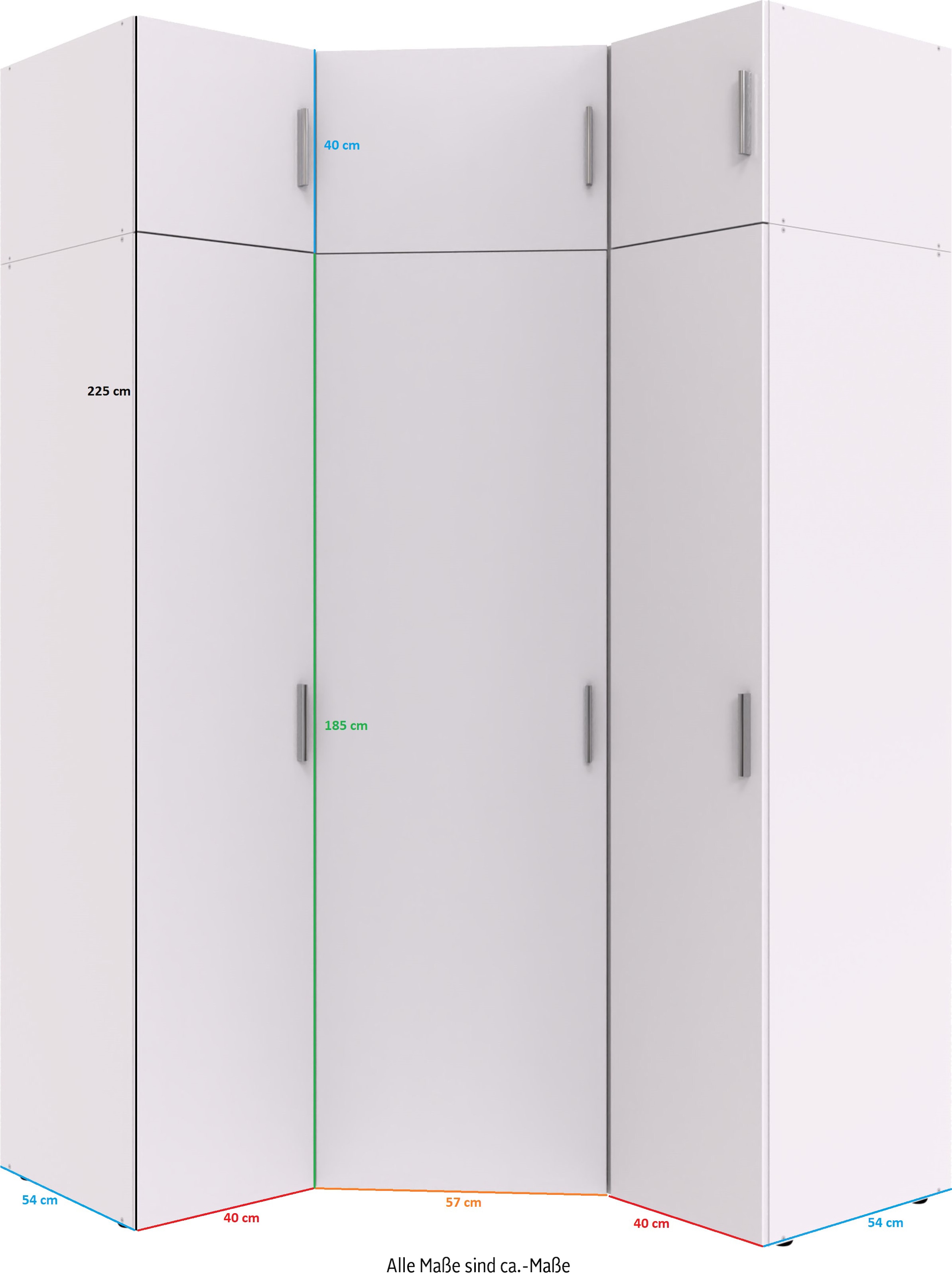 Wimex Schranksystem »Münster« Spar-Set, 6tlg: Eckschrank+ 2 Schränke 40cm breit+ 3 Aufsatzmodule,  Mehrzweckschrank
