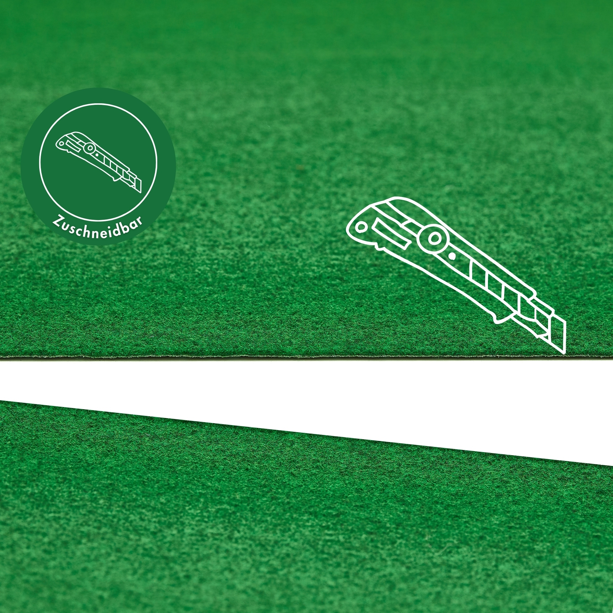 Andiamo Gazon synthétique »Field, Made in Belgium« Rectangulaire 4 mm Höhe für Balkon & Terrasse, mit Drainage-Noppen, Nadelfilz-Optik