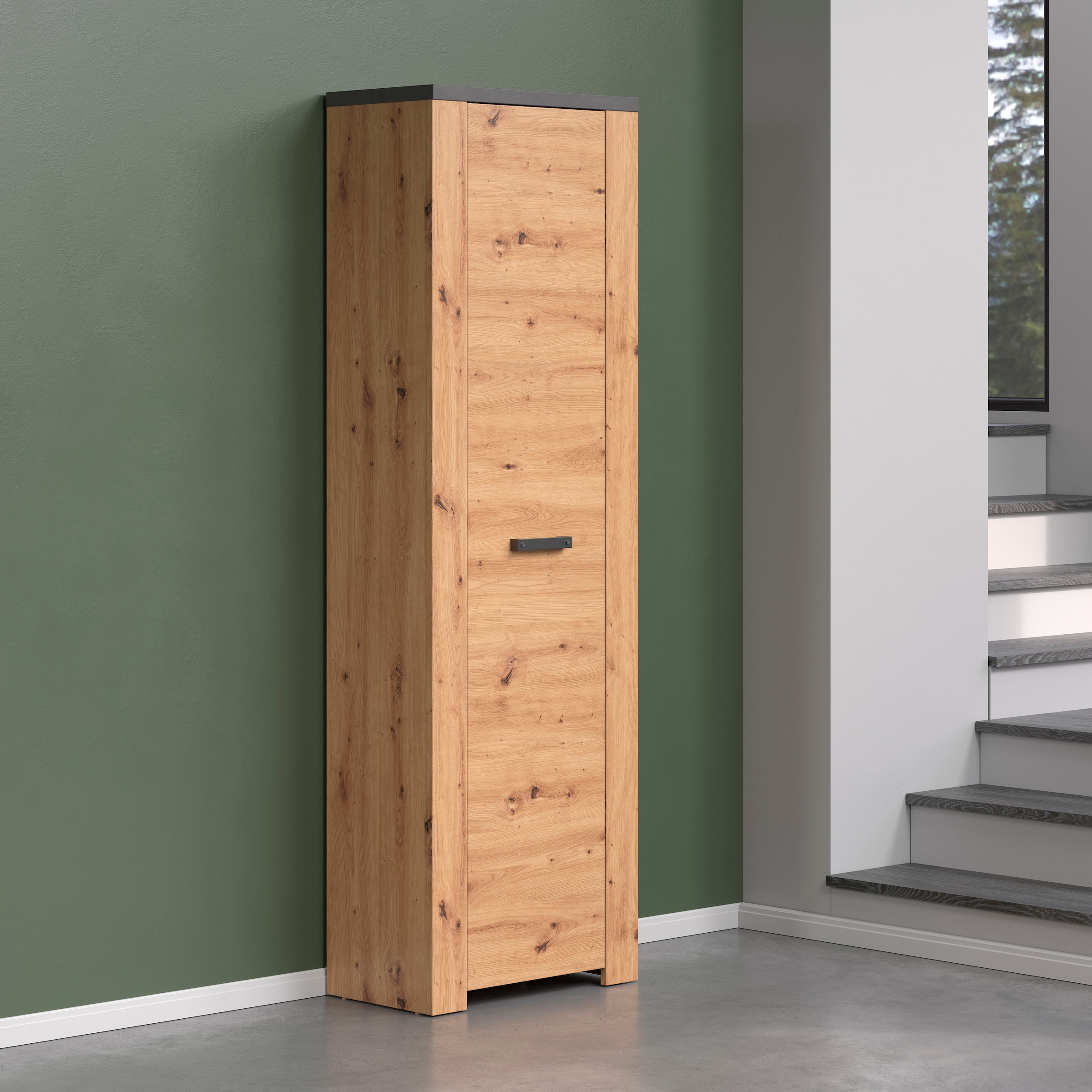 Home affaire Armoire vestiaire »Ambres Inkl. ausziehbarer Kleiderstange« 1 cuis tlg. Garderobenpaneel mit Ablage & Haken - (B/T/H) 62/26/199 cm