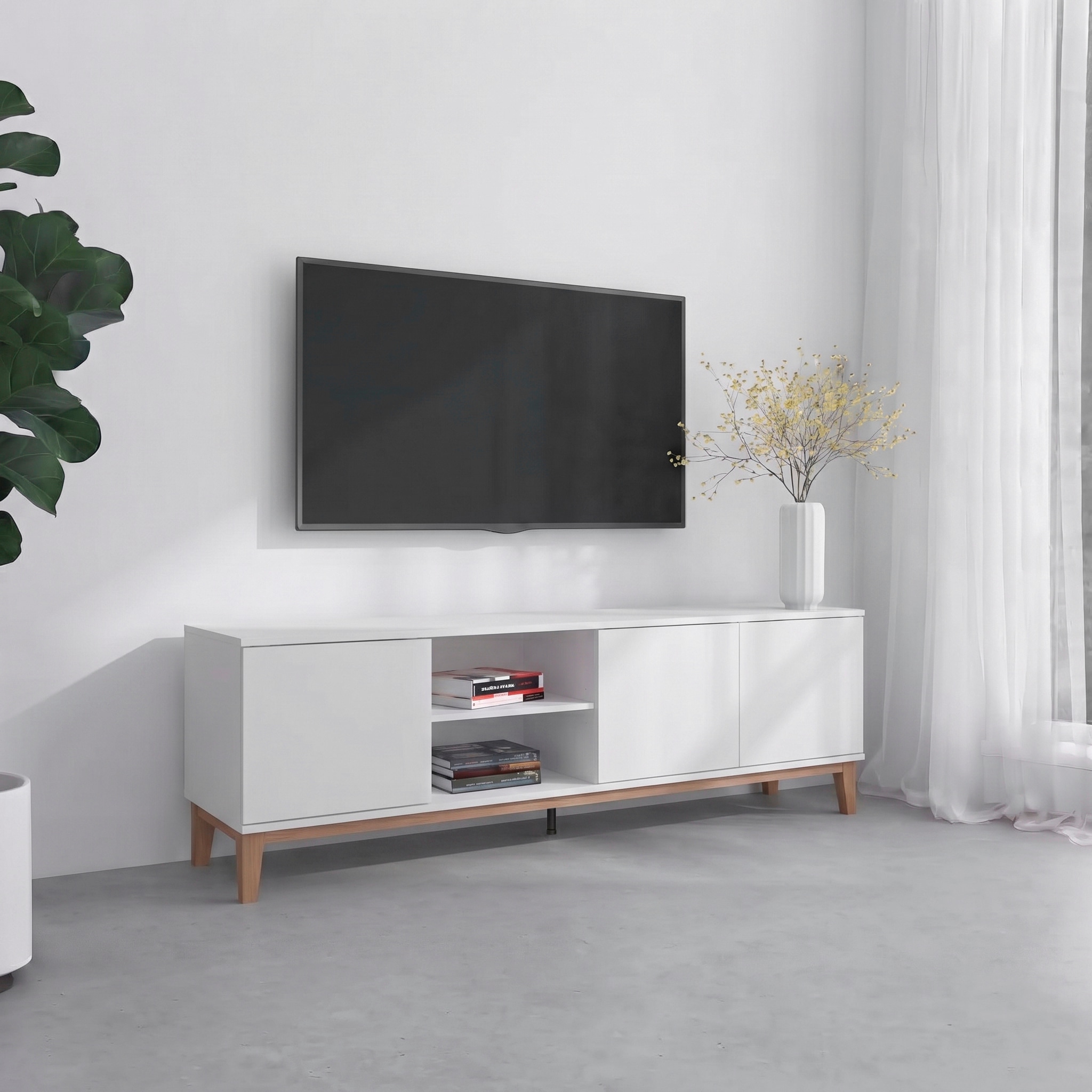 GOODproduct Table basse »Maryd« 1 cuis tlg. commode, piètement aspect bois, largeur 160 cm