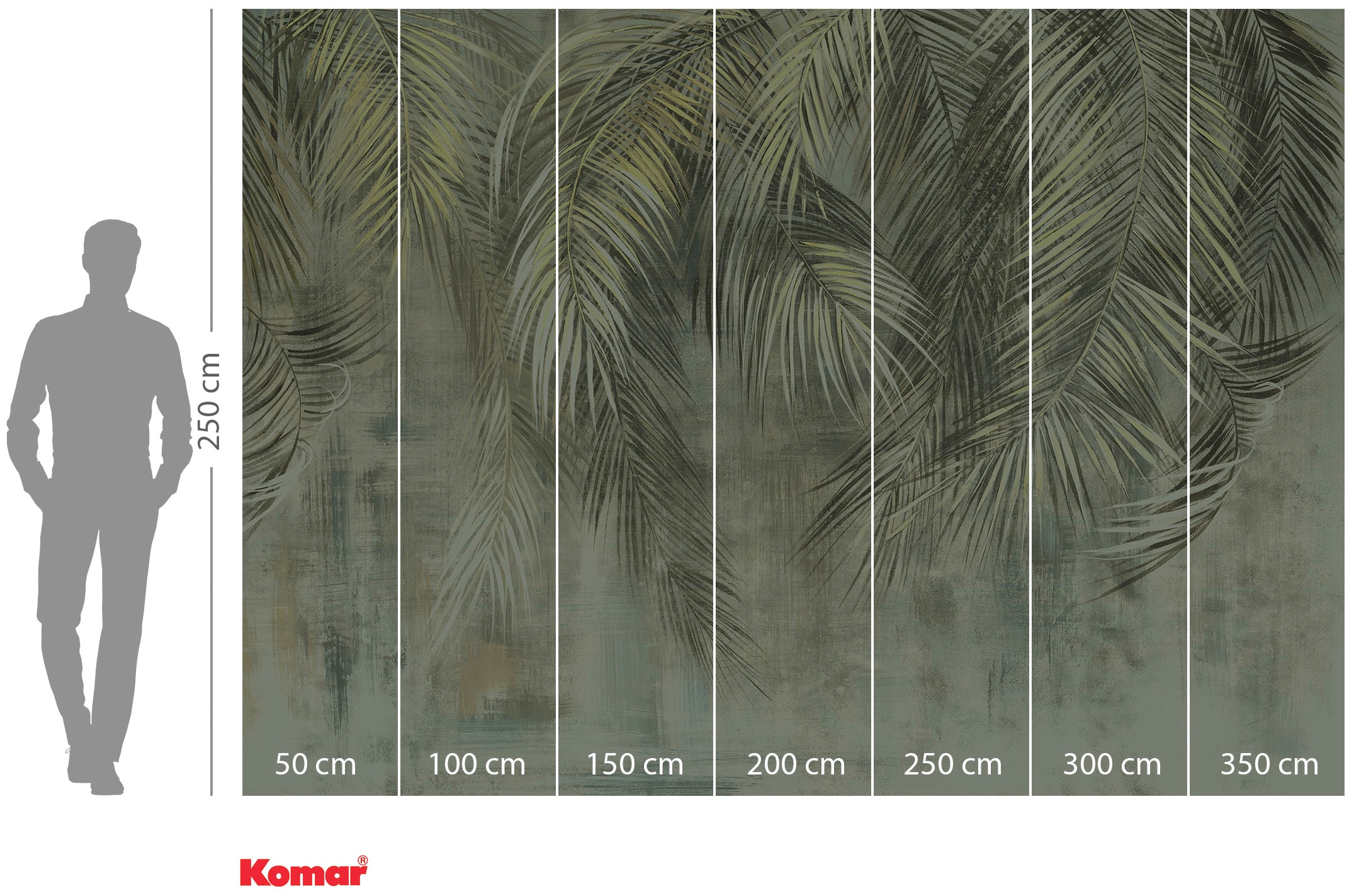 Komar Papier peint intissé »Digitaldruck Vlies -  Palm Fronds - Grösse 350 x 250 cm« imprimé Wohnzimmer, Schlafzimmer