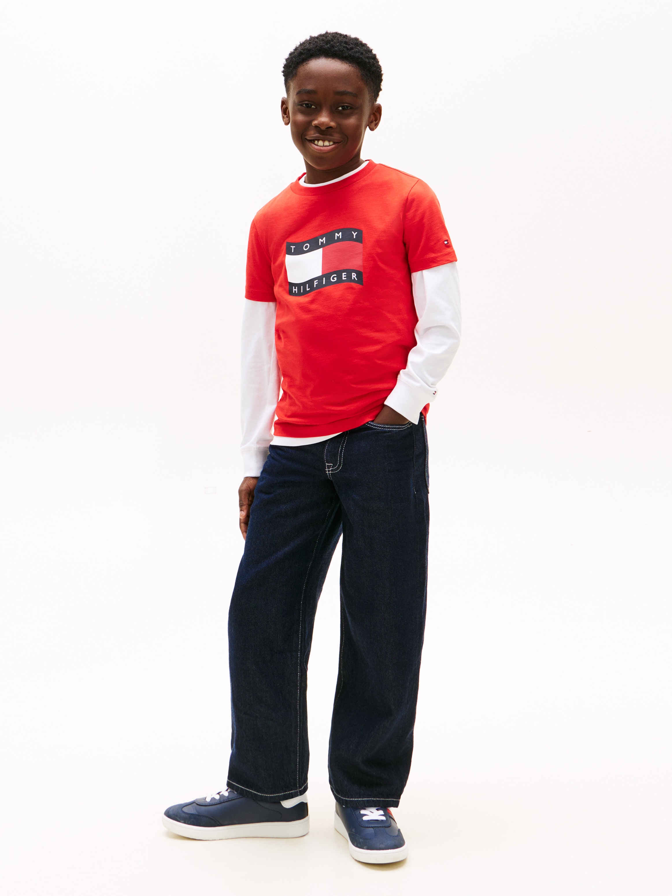 Tommy Hilfiger T-Shirt »WAVY FLAG T-SHIRT« Kinder bis 16 Jahre, regular fit