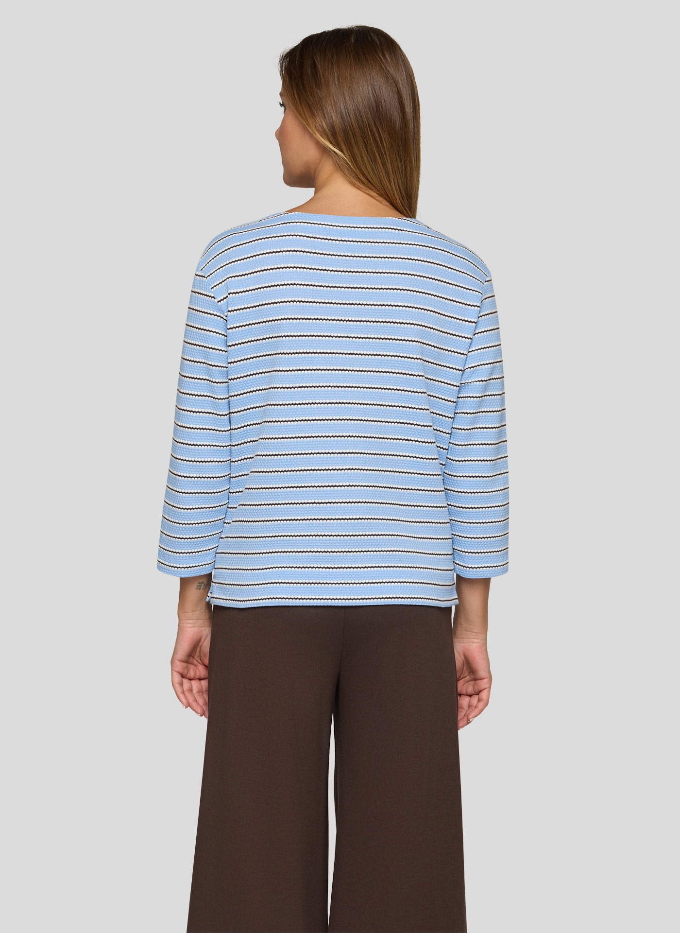 Rabe 3/4-Arm-Shirt Strick-Look und gestreift