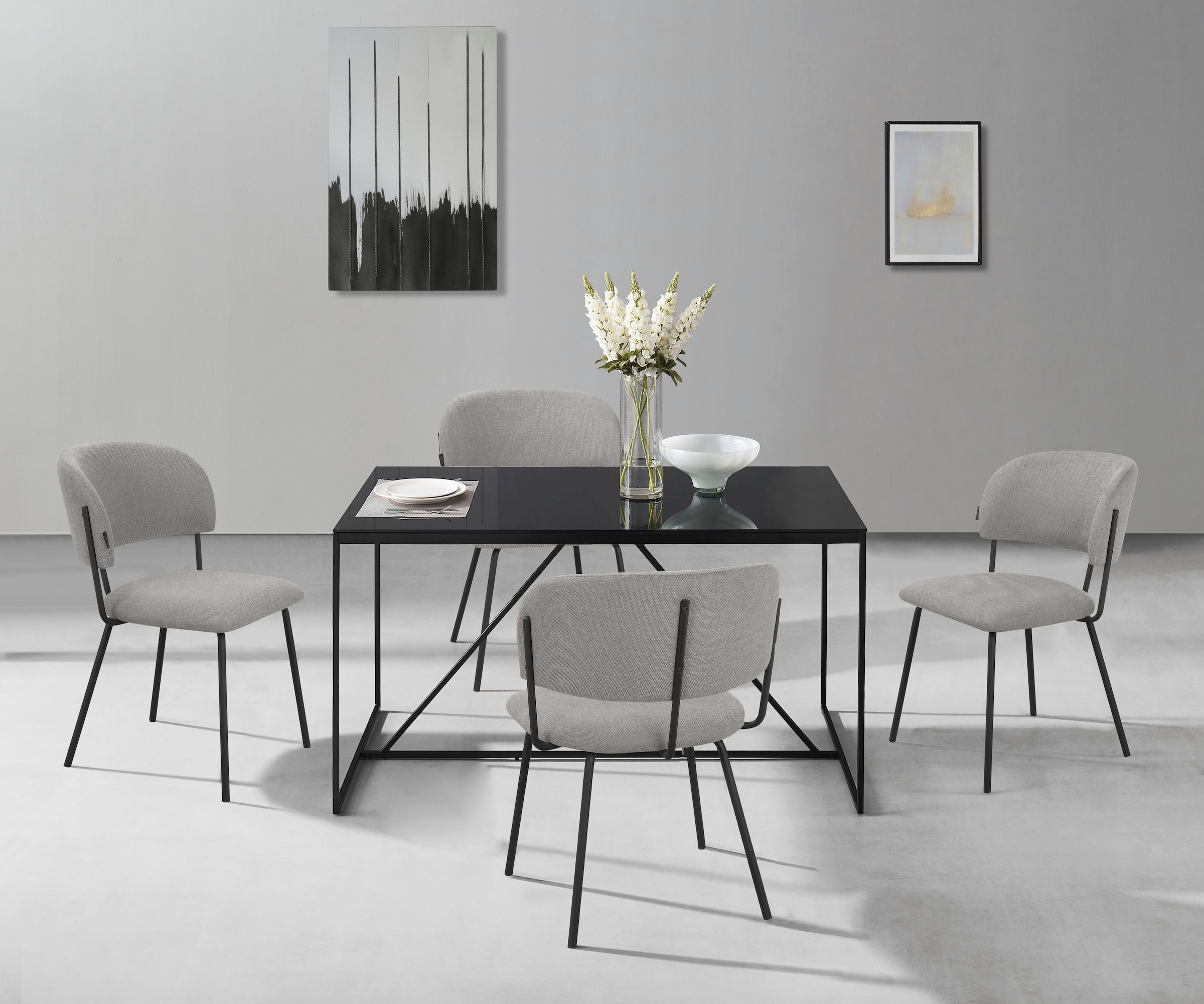 INOSIGN Esszimmerstuhl »Taous« () 2 Stk.Sitz und Rücken mit Polsterung, mit Gestell aus Metall, Sitzhöhe 48 cm