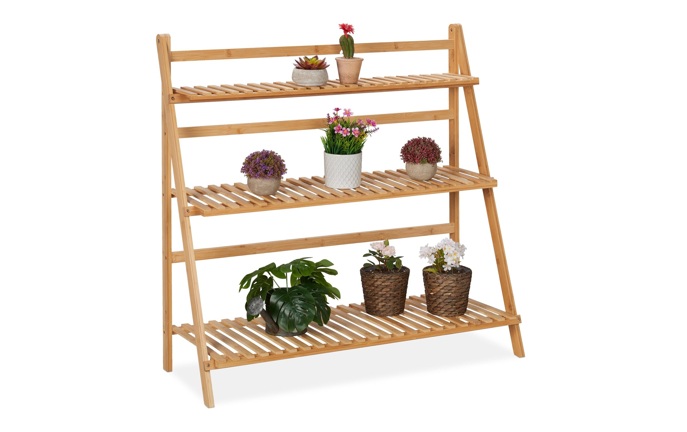 relaxdays Pflanzentreppe »3 Ebenen klappbar 96 x 99.5 x 37 cm«