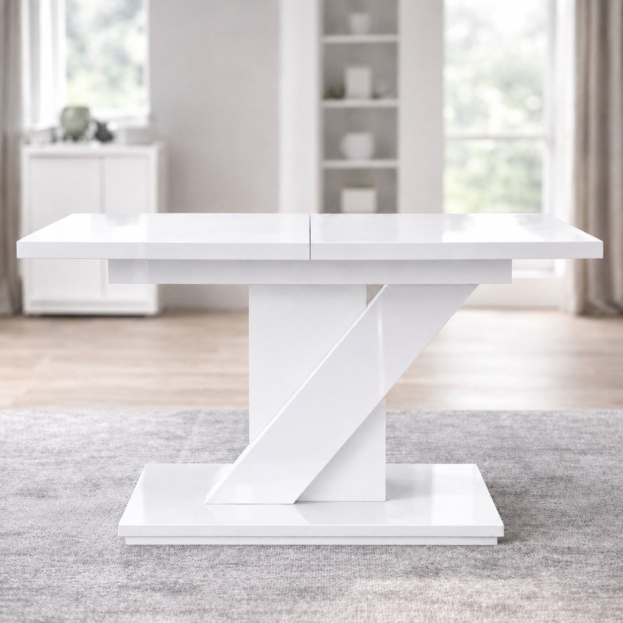 GOODproduct Table de salle à manger »Veneto, Säulentisch, Speisetisch, Küchentisch, ausziehbar bis 160 cm« Place pour jusqu'à 6 personnes, extensible grâce à une rallonge