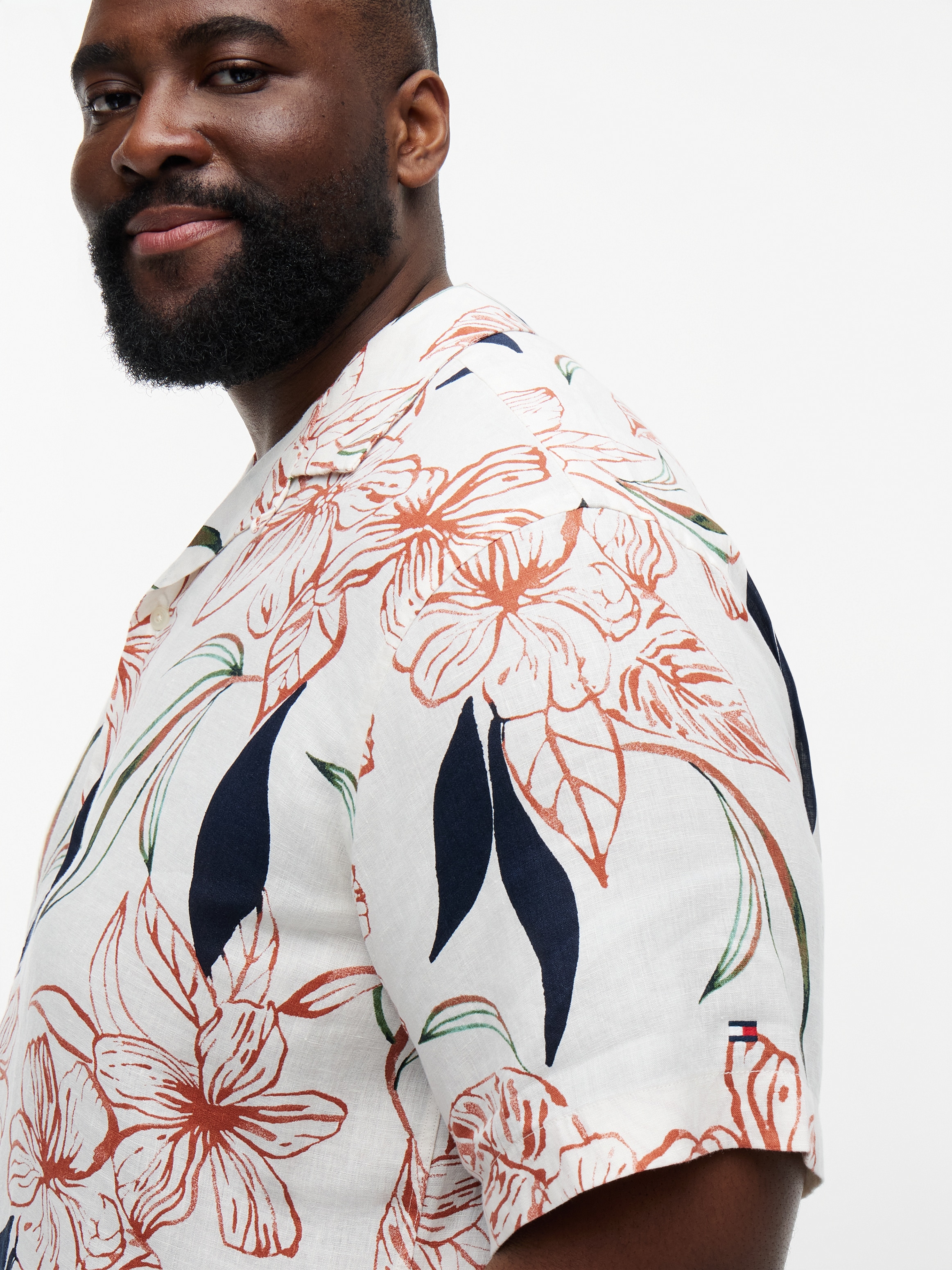 Tommy Hilfiger Big & Tall Kurzarmhemd »BT-LINEN RESORT PRINT REGULAR FIT« mit Tropen-Print, Grosse Grössen
