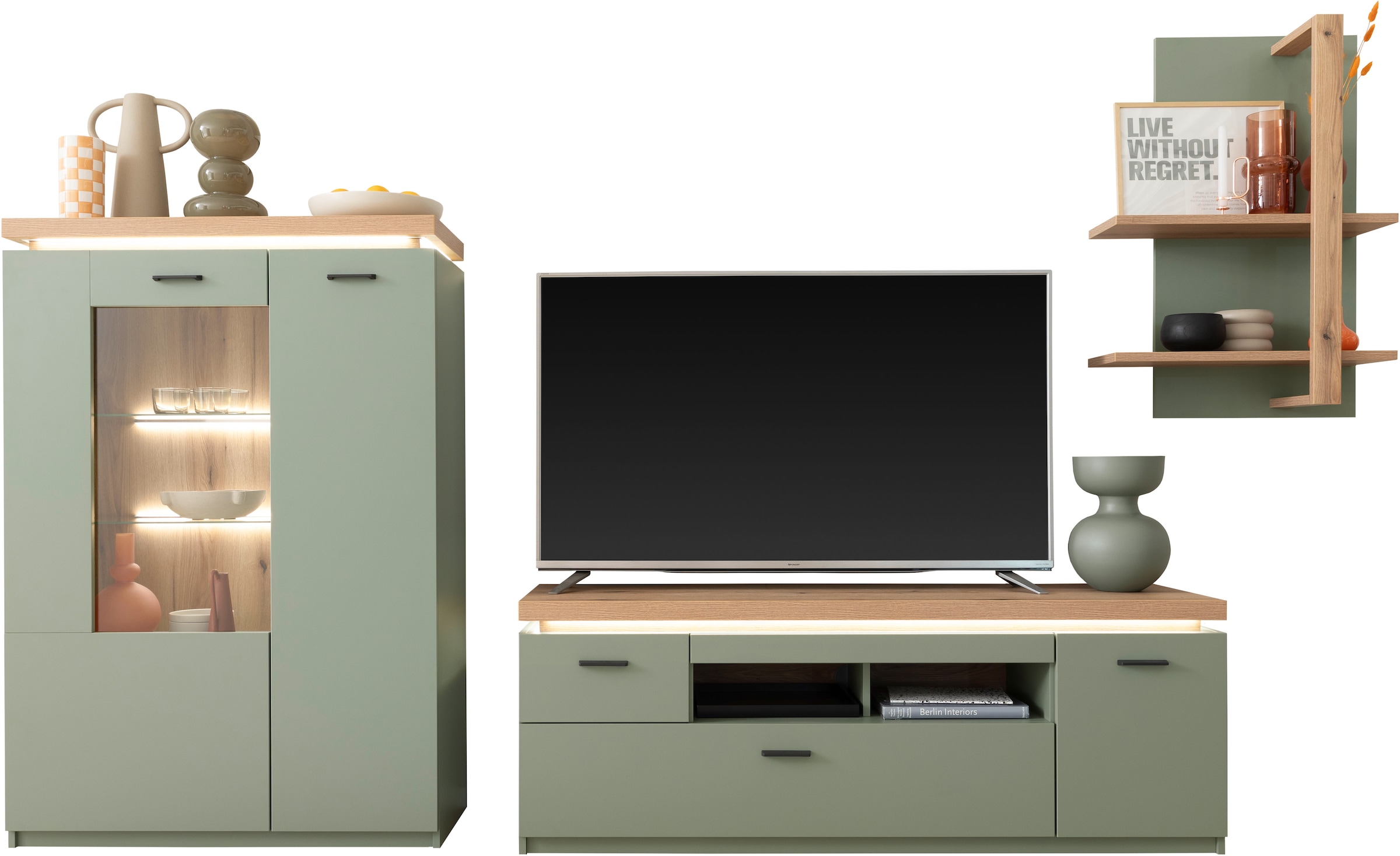 MCA furniture Wohnwand »MONIZ Wohnkomination 2« Komplett-Set, 3 Stk. tlg.