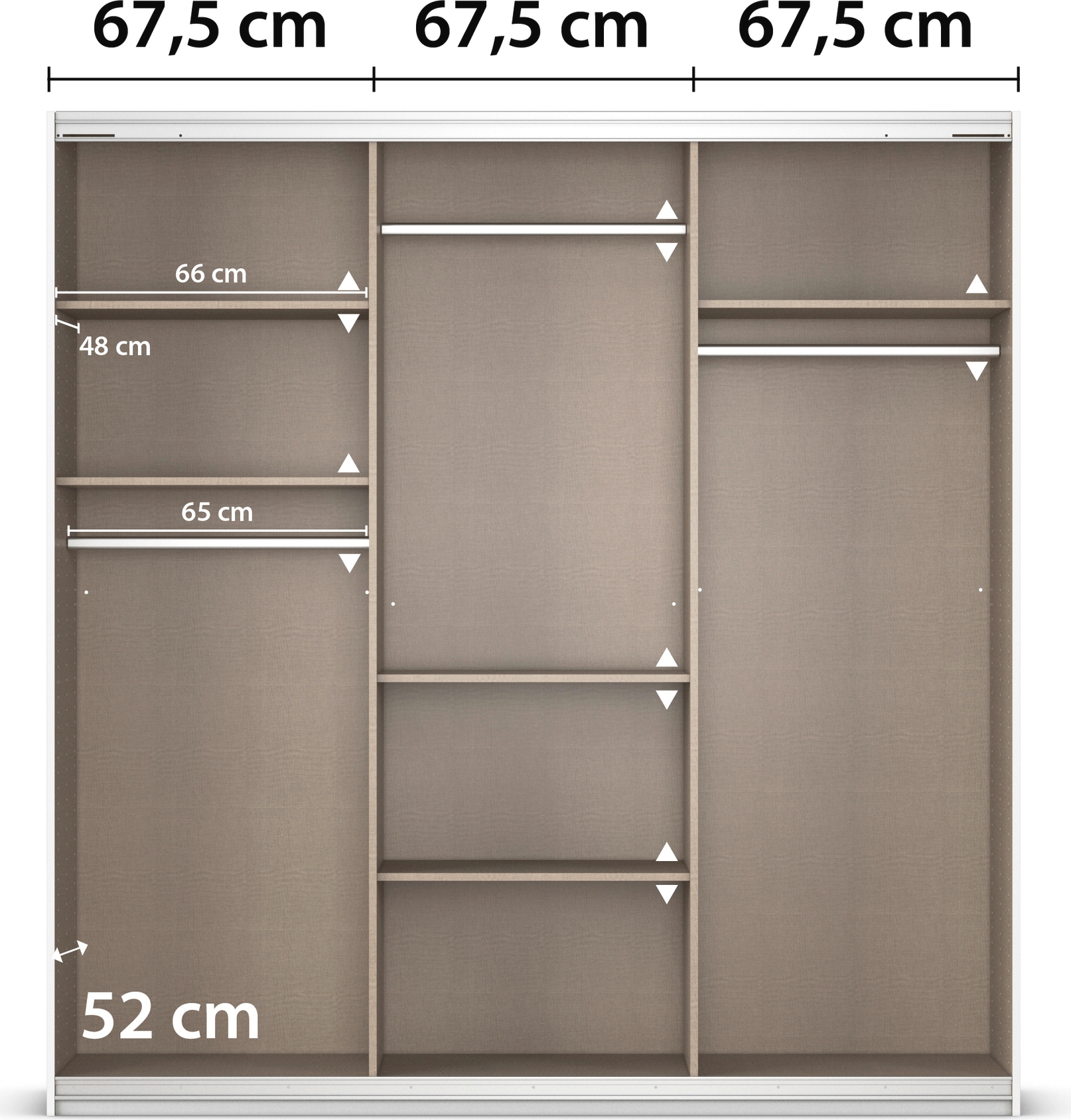 GOODproduct Schwebetürenschrank »Kleiderschrank Schrank Garderobe AGORDO mit Dekor- oder Hochglanzfront« Breiten 203/271/315/360 cm in drei Griff-Farben - NEU: Farbe SCHWARZ,  in 4 Breiten und 2 Höhen MADE IN GERMANY